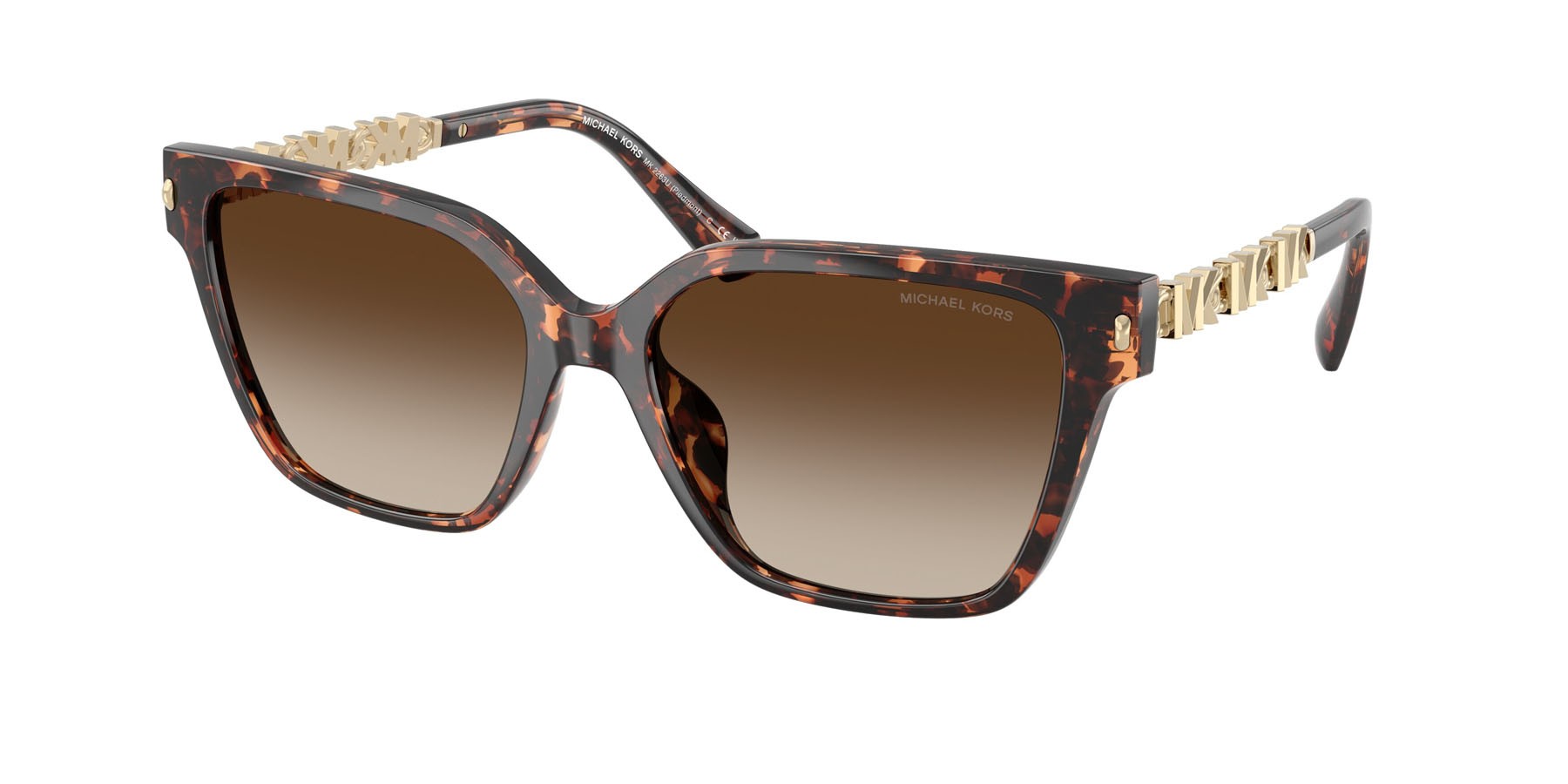 Occhiali da sole Michael Kors Piedmont MK 2263U (300613) colore tartarugato scuro forma quadrato lenti grigio fumo sfumato