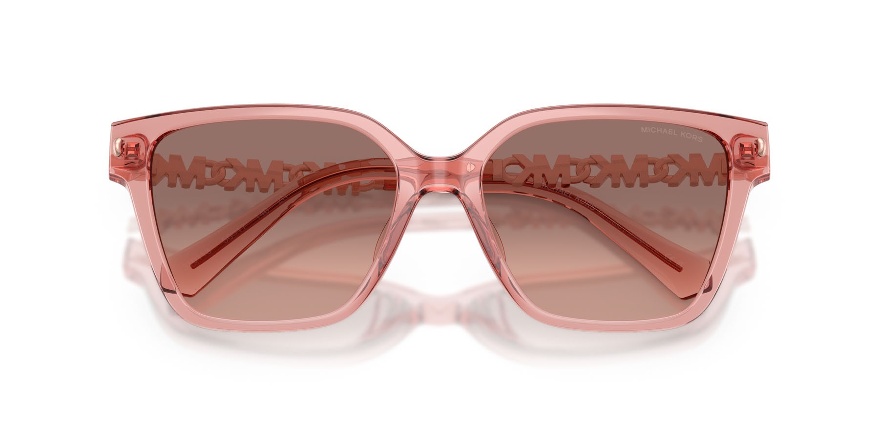 Occhiali da sole Michael Kors Piedmont MK 2263U (310113) colore rosa trasparente forma quadrato lenti rosa sfumato marrone scuro