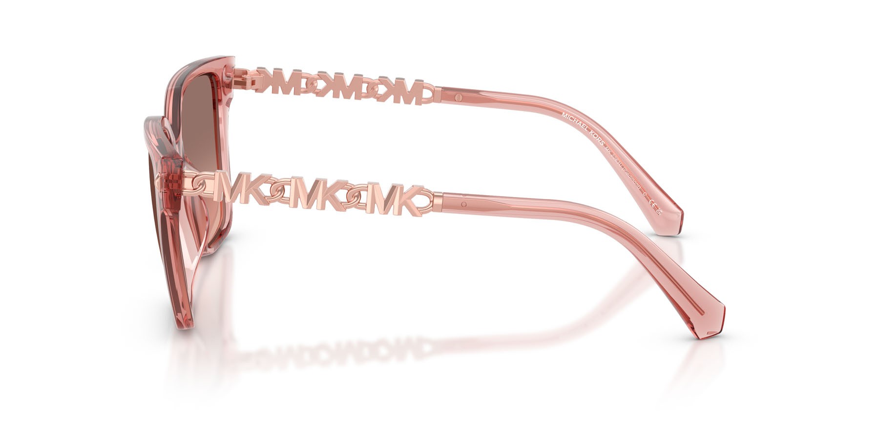 Occhiali da sole Michael Kors Piedmont MK 2263U (310113) colore rosa trasparente forma quadrato lenti rosa sfumato marrone scuro