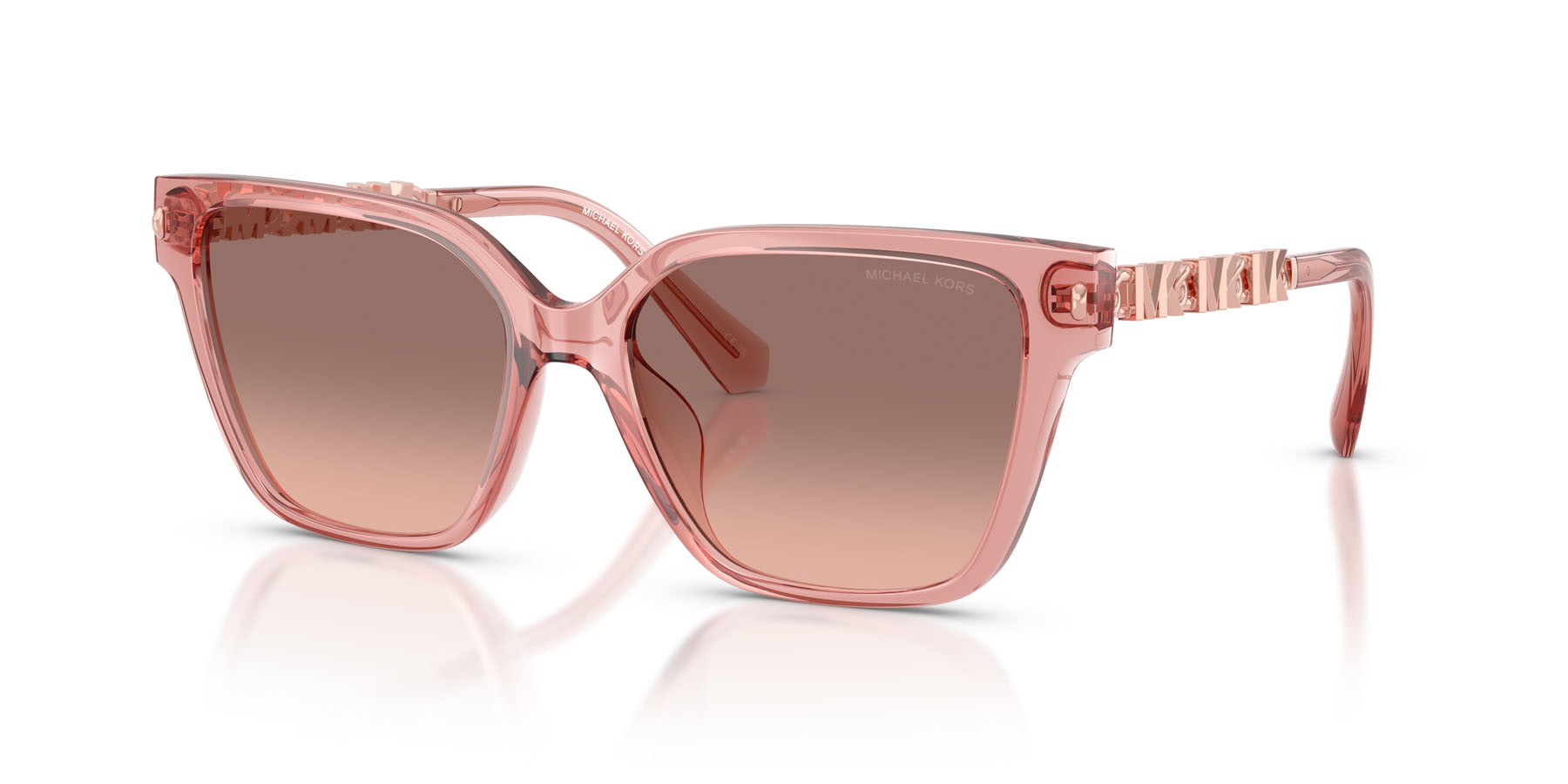 Occhiali da sole Michael Kors Piedmont MK 2263U (310113) colore rosa trasparente forma quadrato lenti rosa sfumato marrone scuro