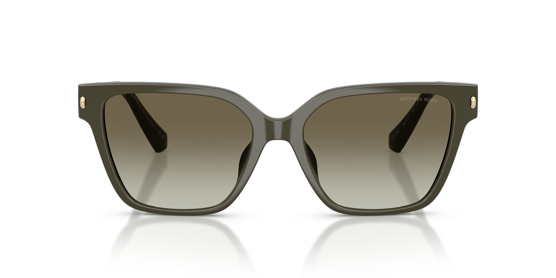 Occhiali da sole Michael Kors Piedmont MK 2263U (39023M) colore verde oliva forma quadrato lenti verde sfumato
