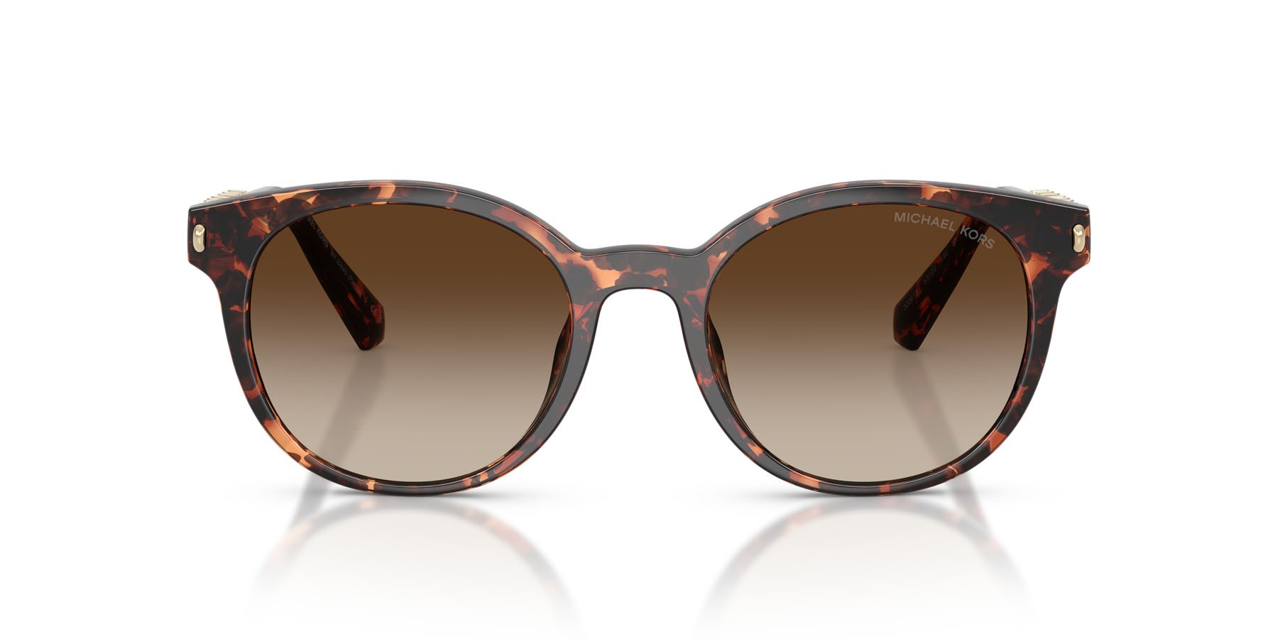 Occhiali da sole Michael Kors Pienza MK 2264U (300613) colore tartarugato scuro forma rotondo lenti grigio fumo sfumato