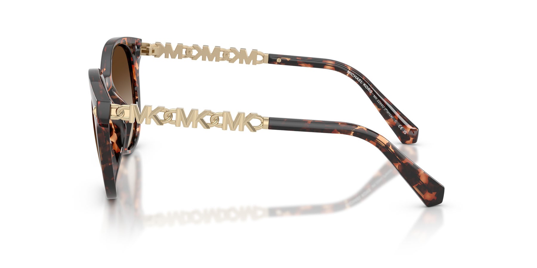 Occhiali da sole Michael Kors Pienza MK 2264U (300613) colore tartarugato scuro forma rotondo lenti grigio fumo sfumato