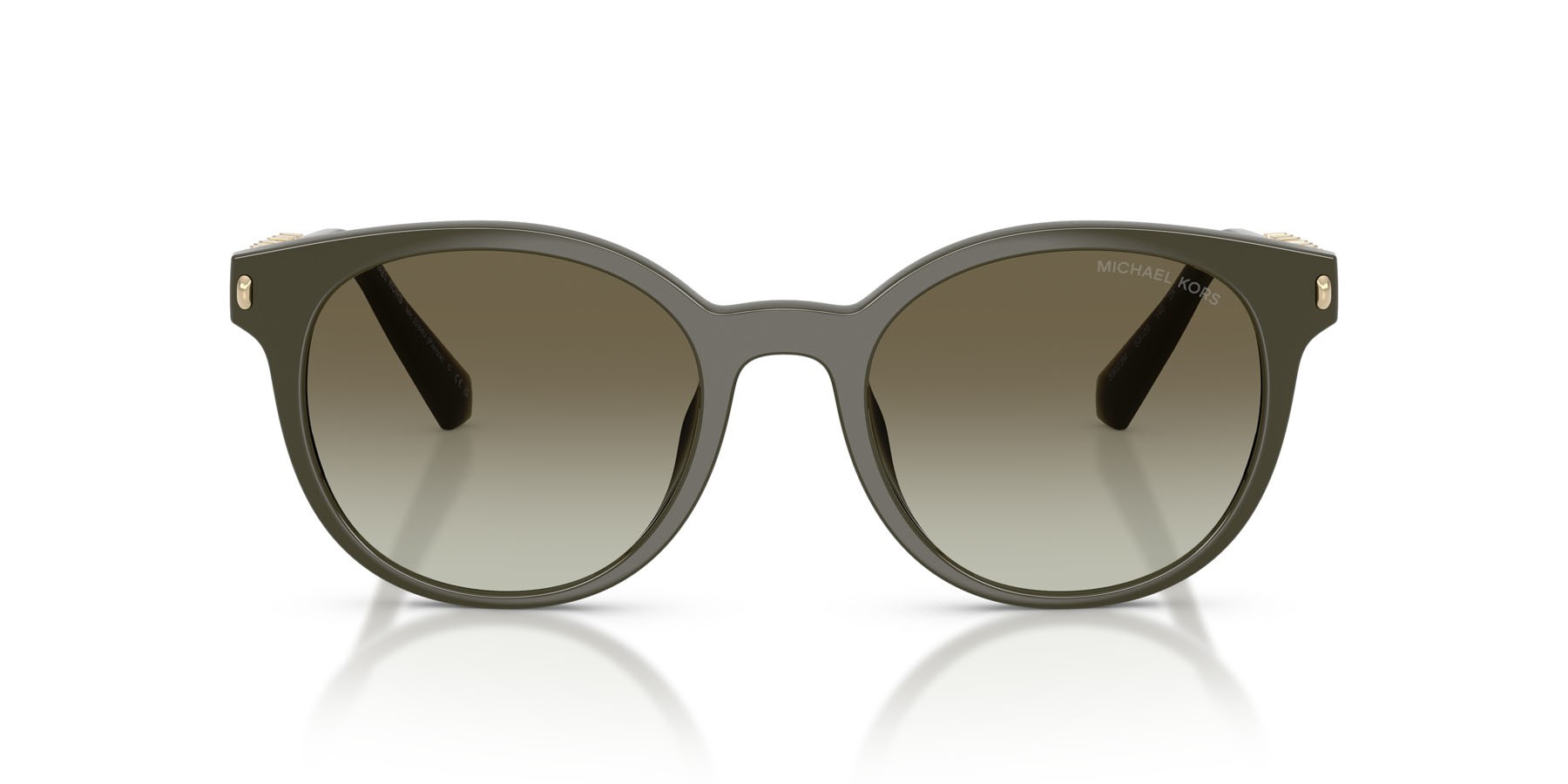 Occhiali da sole Michael Kors Pienza MK 2264U (39023M) colore verde oliva forma rotondo lenti verde sfumato