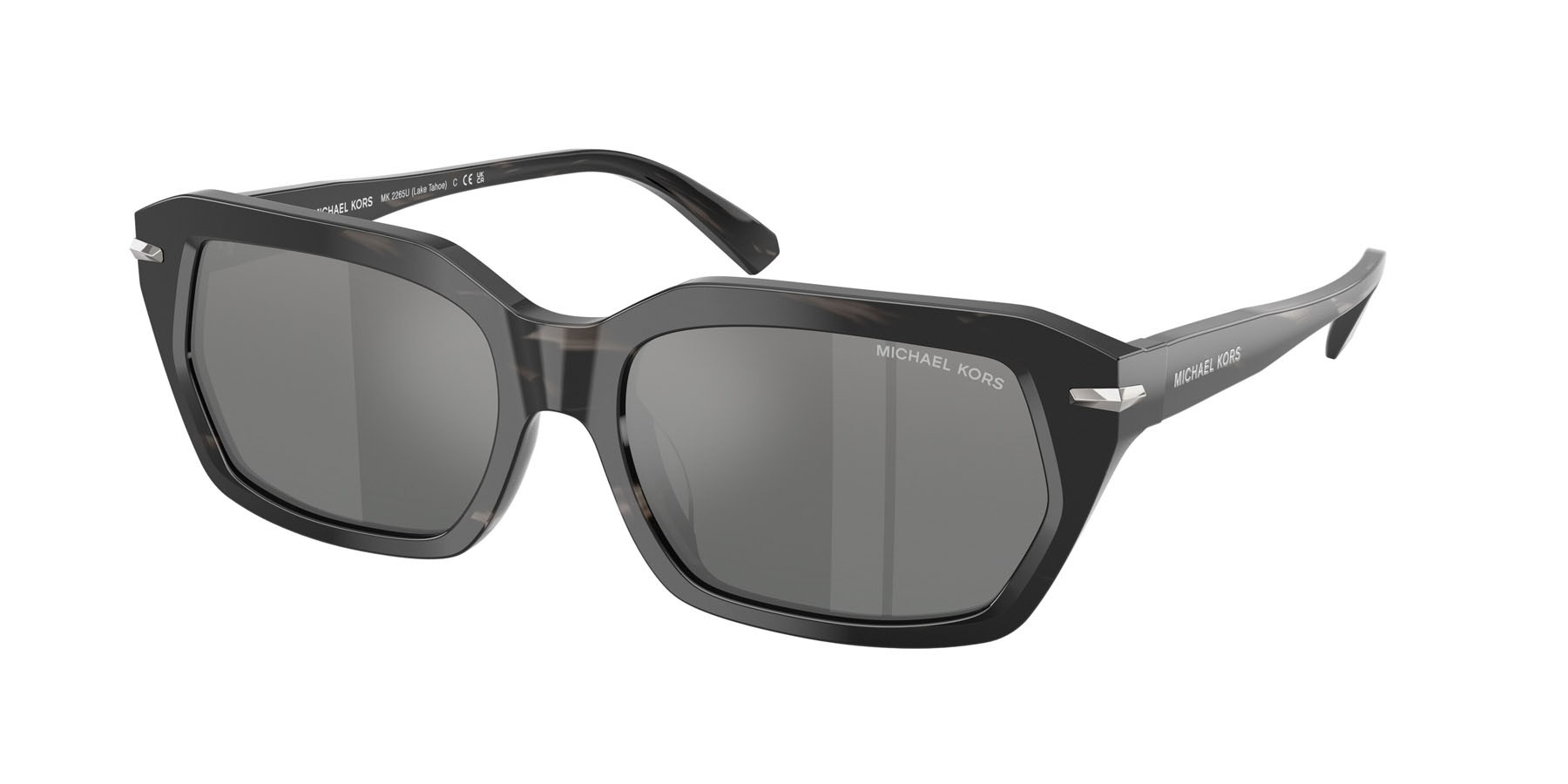 Occhiali da sole Michael Kors Lake Tahoe MK 2265U (403488) colore corno nero forma rettangolare lenti nero a specchio
