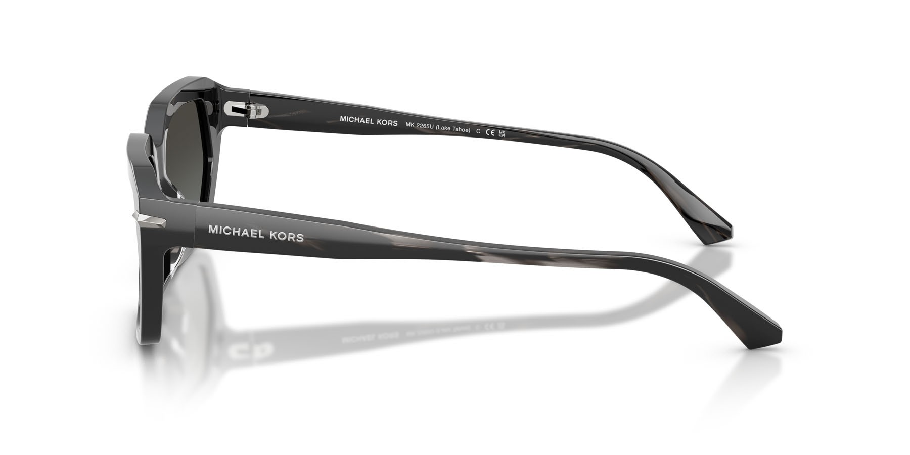 Occhiali da sole Michael Kors Lake Tahoe MK 2265U (403488) colore corno nero forma rettangolare lenti nero a specchio