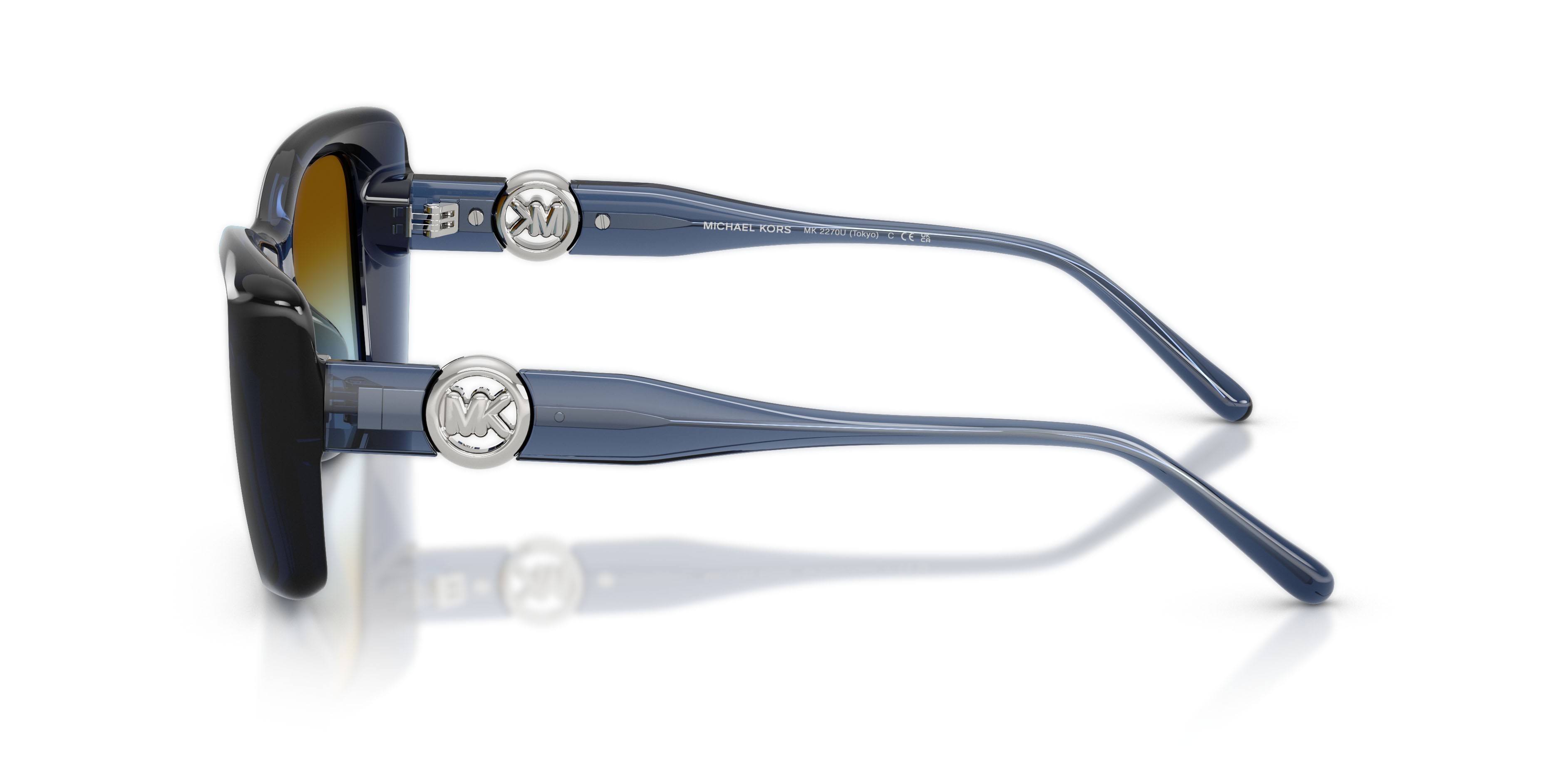 Occhiali da sole Michael Kors Tokyo MK 2270U (30025D) colore blu navy forma quadrato lenti marrone sfumato blu