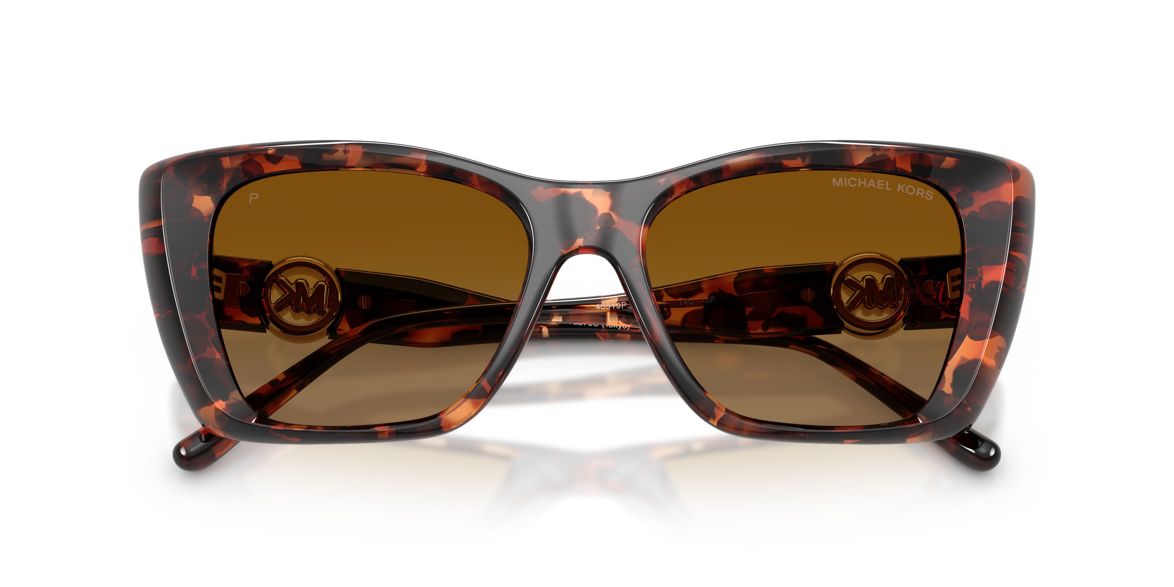 Occhiali da sole Michael Kors Tokyo MK 2270U (40319P) colore luggage tortoise forma quadrato lenti polarizzata marrone sfumato