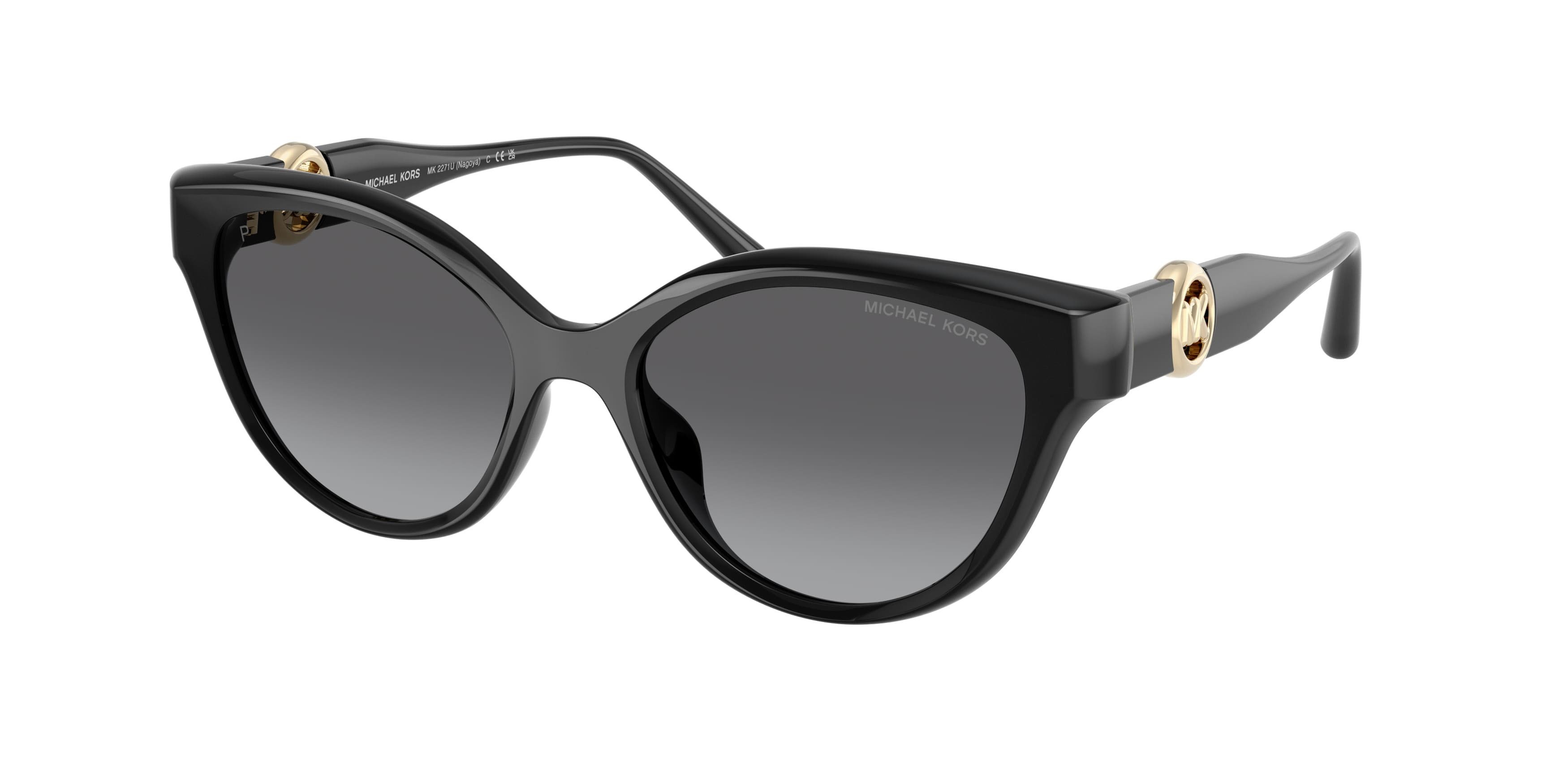 Occhiali da sole Michael Kors Nagoya MK 2271U (3005T3) colore nero forma cat eye lenti polar grigio