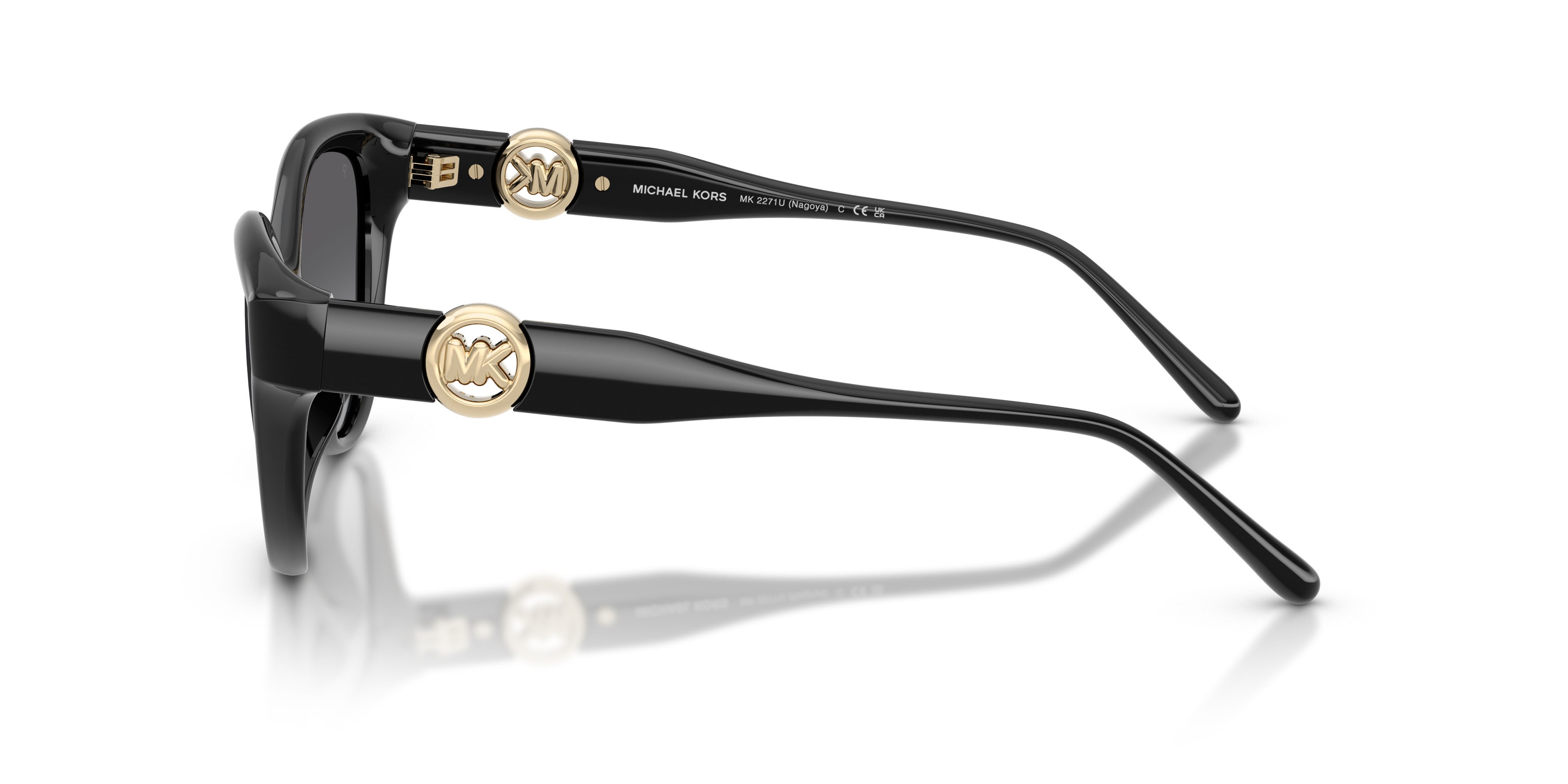 Occhiali da sole Michael Kors Nagoya MK 2271U (3005T3) colore nero forma cat eye lenti polar grigio