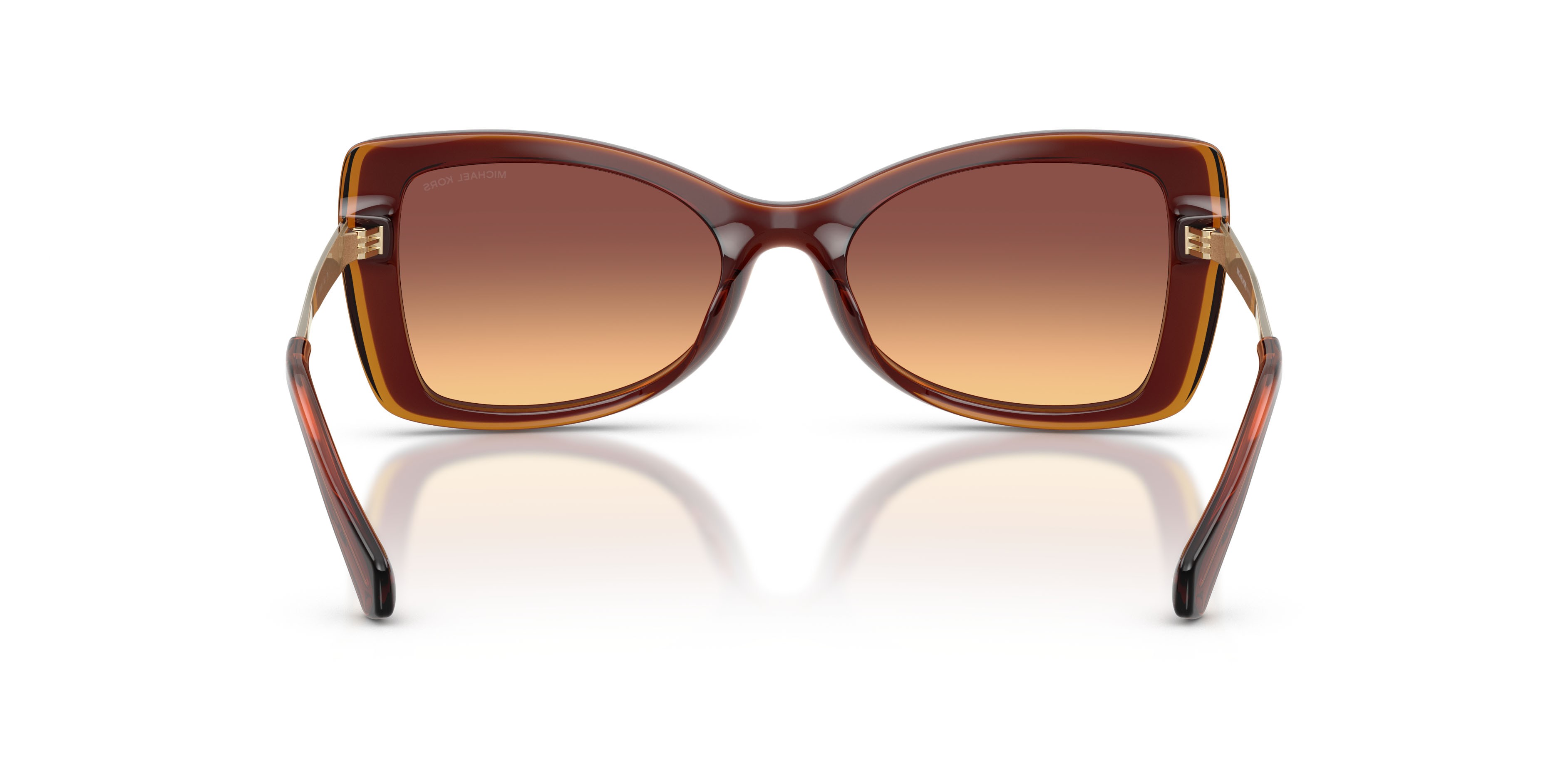 Occhiali da sole Michael Kors Malaga MK 2272U (311378) colore marrone scuro forma farfalla lenti marrone sfumato