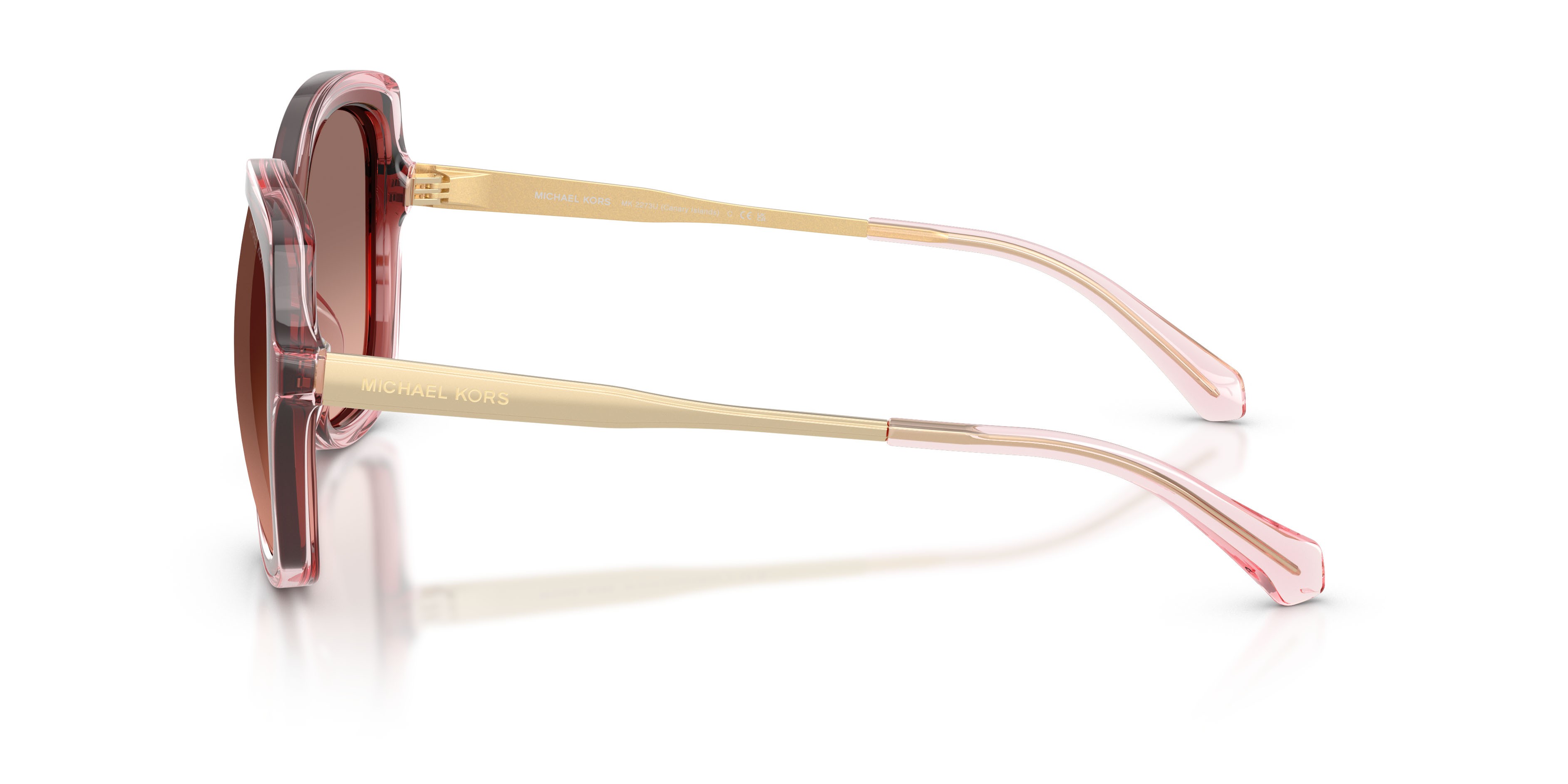 Occhiali da sole Michael Kors Canary Islands MK 2273U (391313) colore palissandro forma quadrato lenti marrone rosa