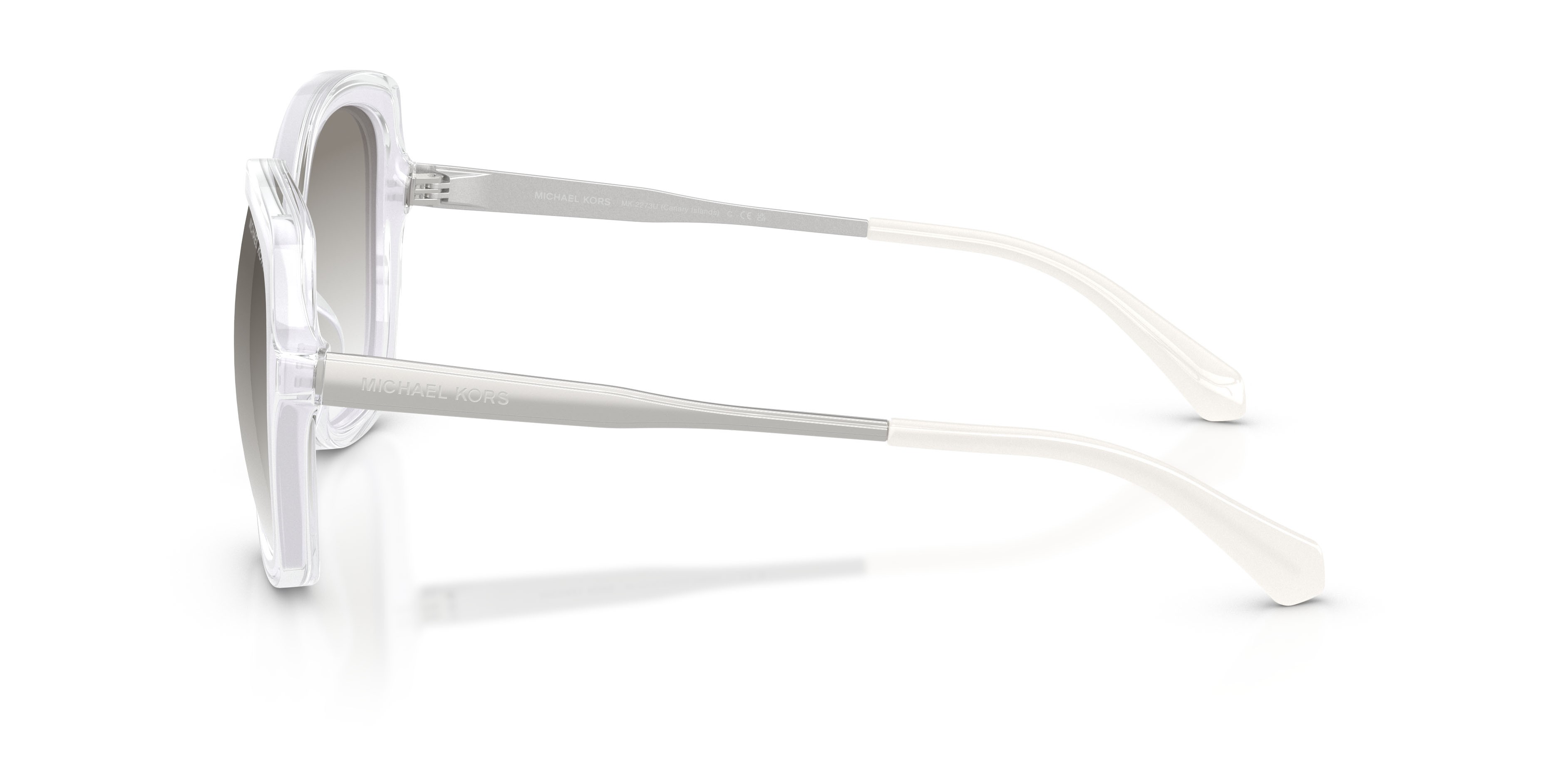 Occhiali da sole Michael Kors Canary Islands MK 2273U (405201) colore bianco forma quadrato lenti sfumato grigio