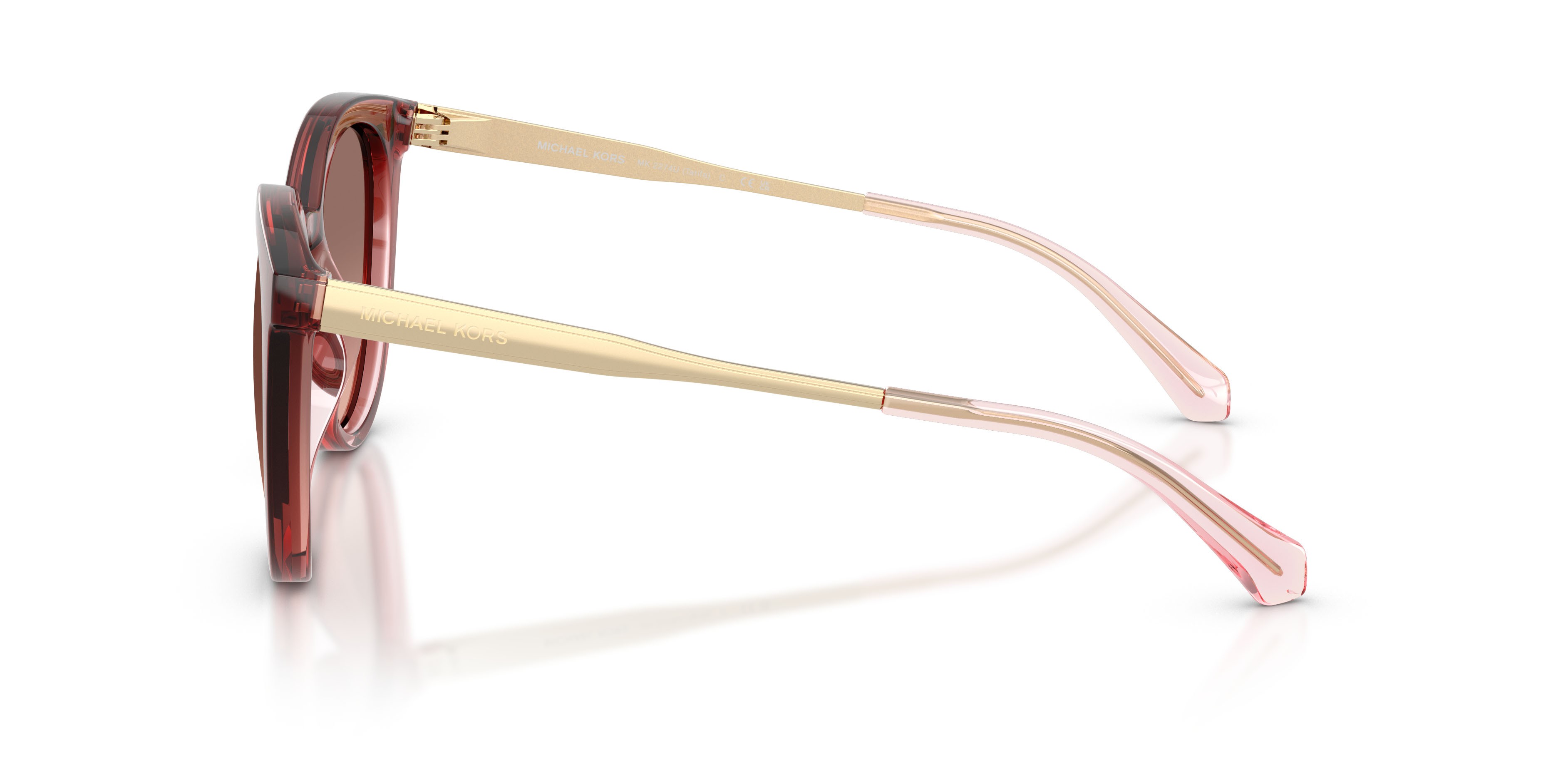 Occhiali da sole Michael Kors Tarifa MK 2274U (391313) colore palissandro forma rotondo lenti marrone rosa