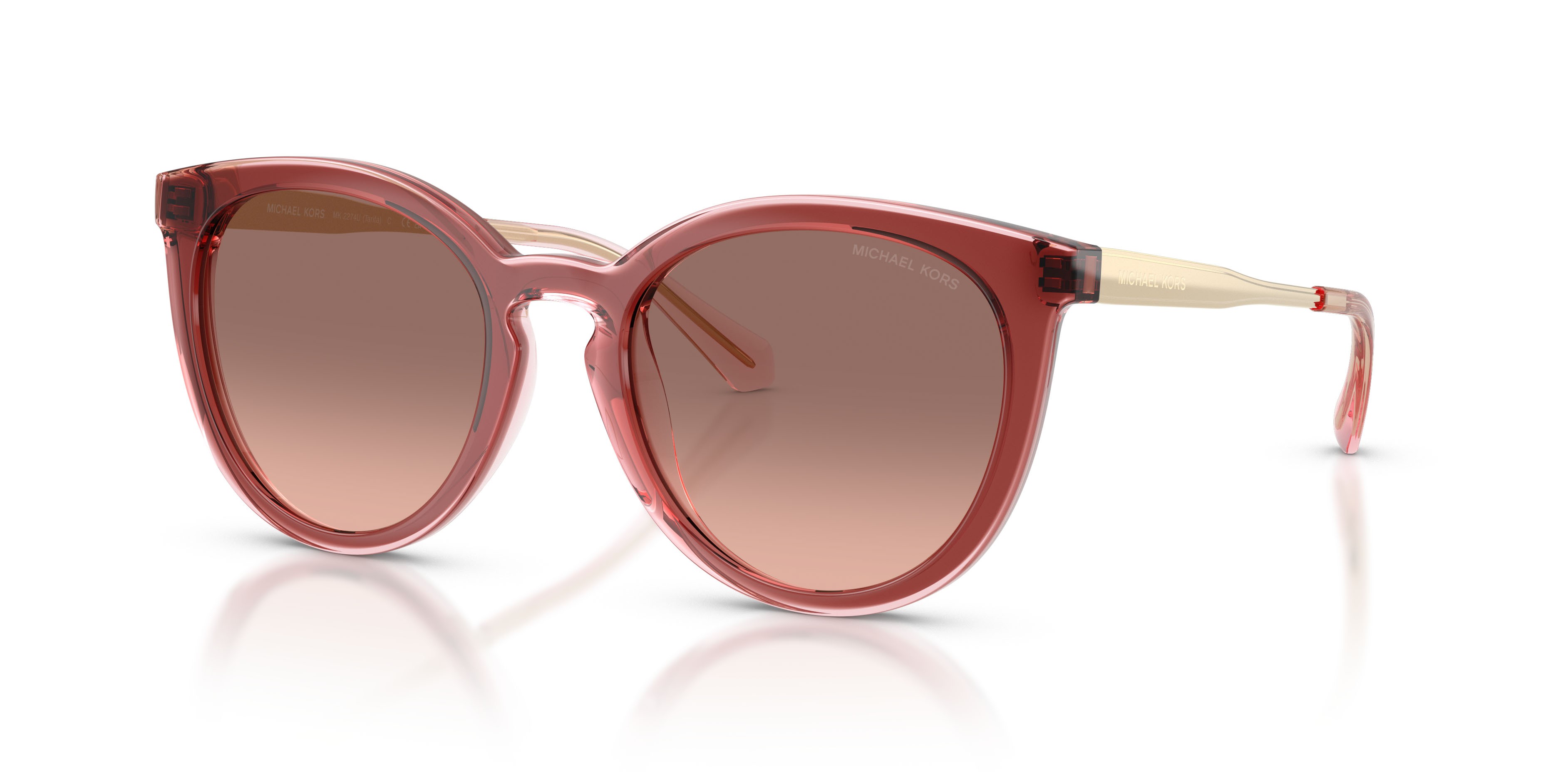 Occhiali da sole Michael Kors Tarifa MK 2274U (391313) colore palissandro forma rotondo lenti marrone rosa