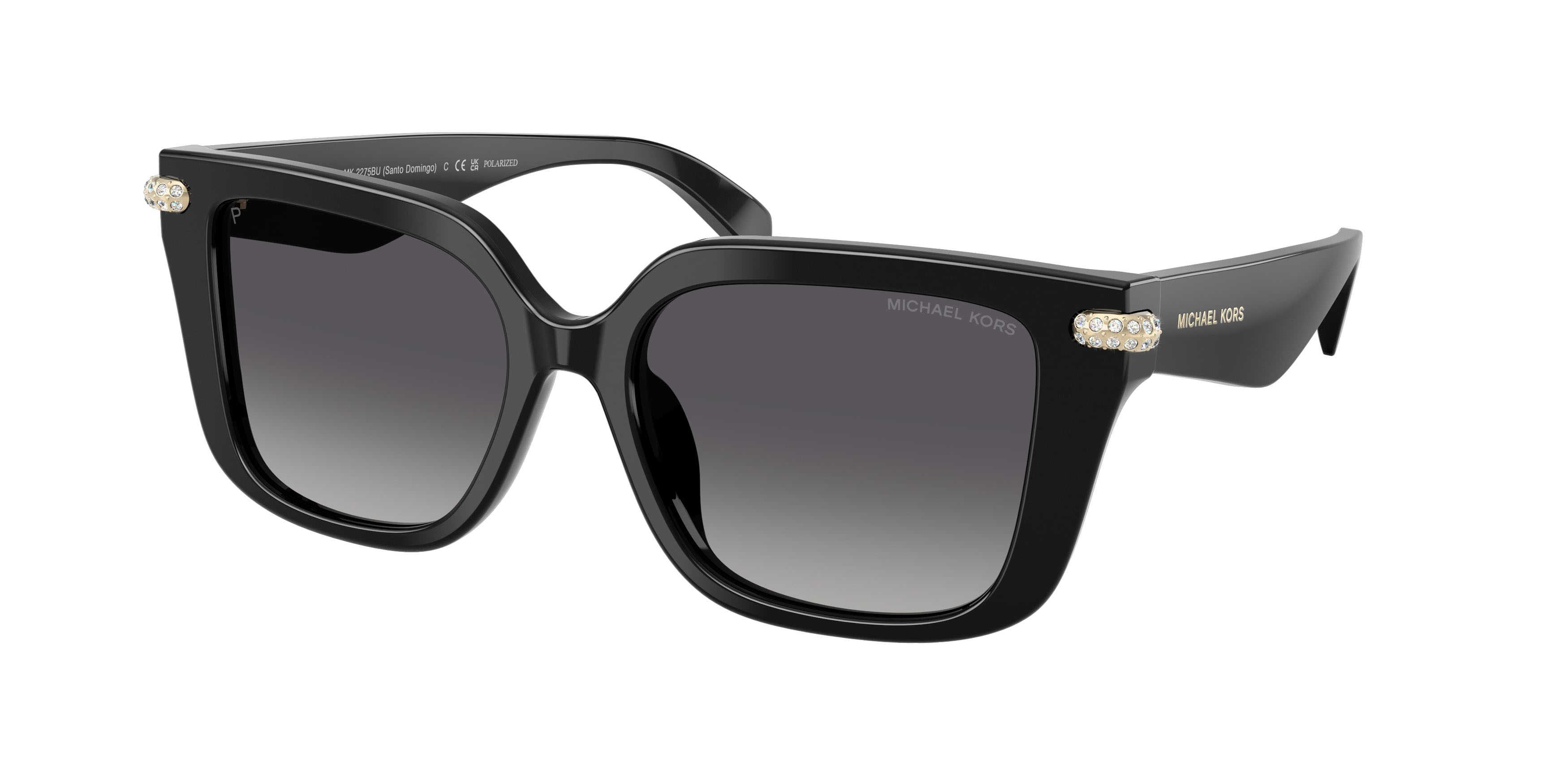 Occhiali da sole Michael Kors Santo Domingo MK 2275BU (3005T3) colore nero forma quadrato lenti polarized grigia