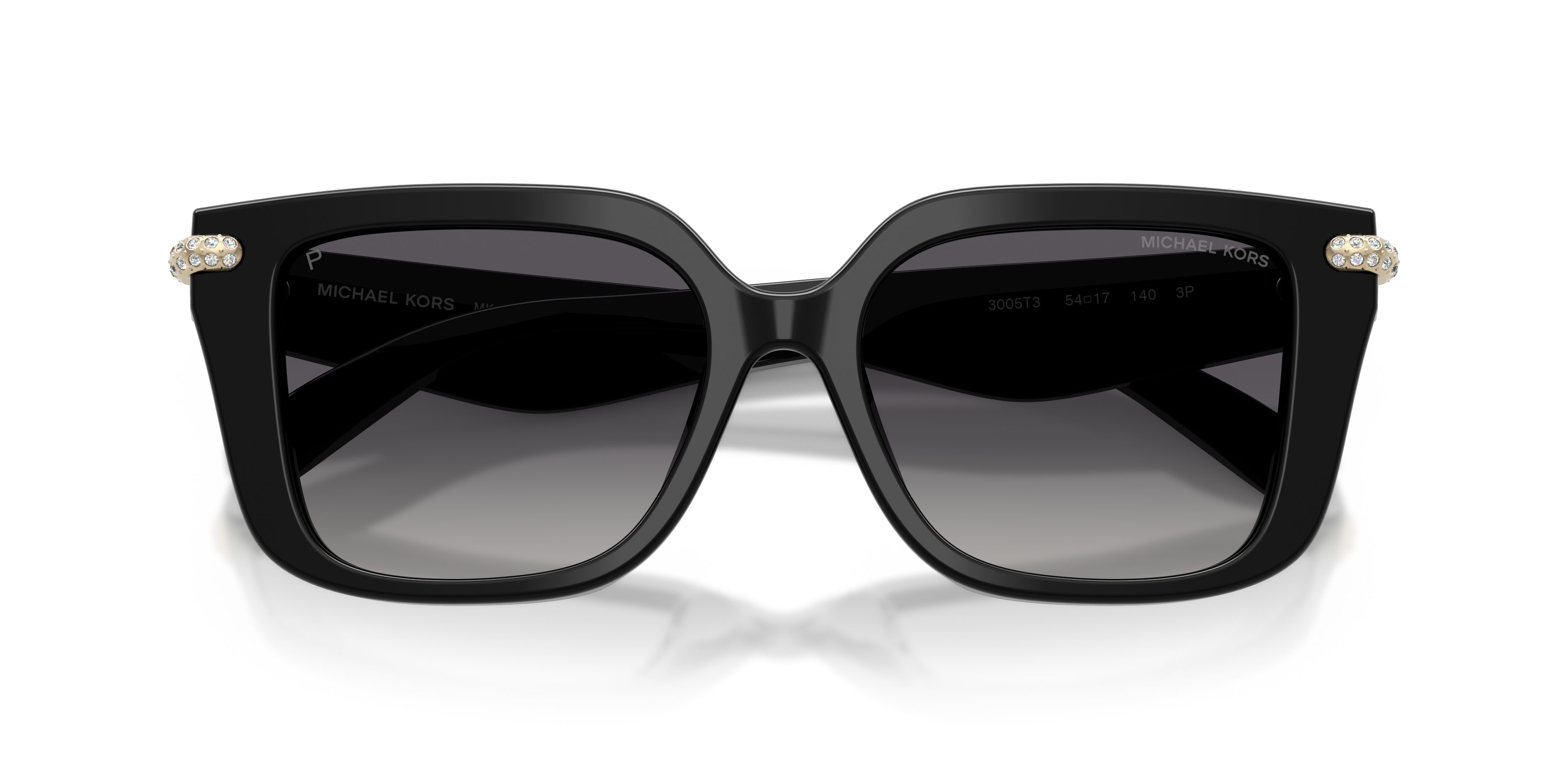 Occhiali da sole Michael Kors Santo Domingo MK 2275BU (3005T3) colore nero forma quadrato lenti polarized grigia