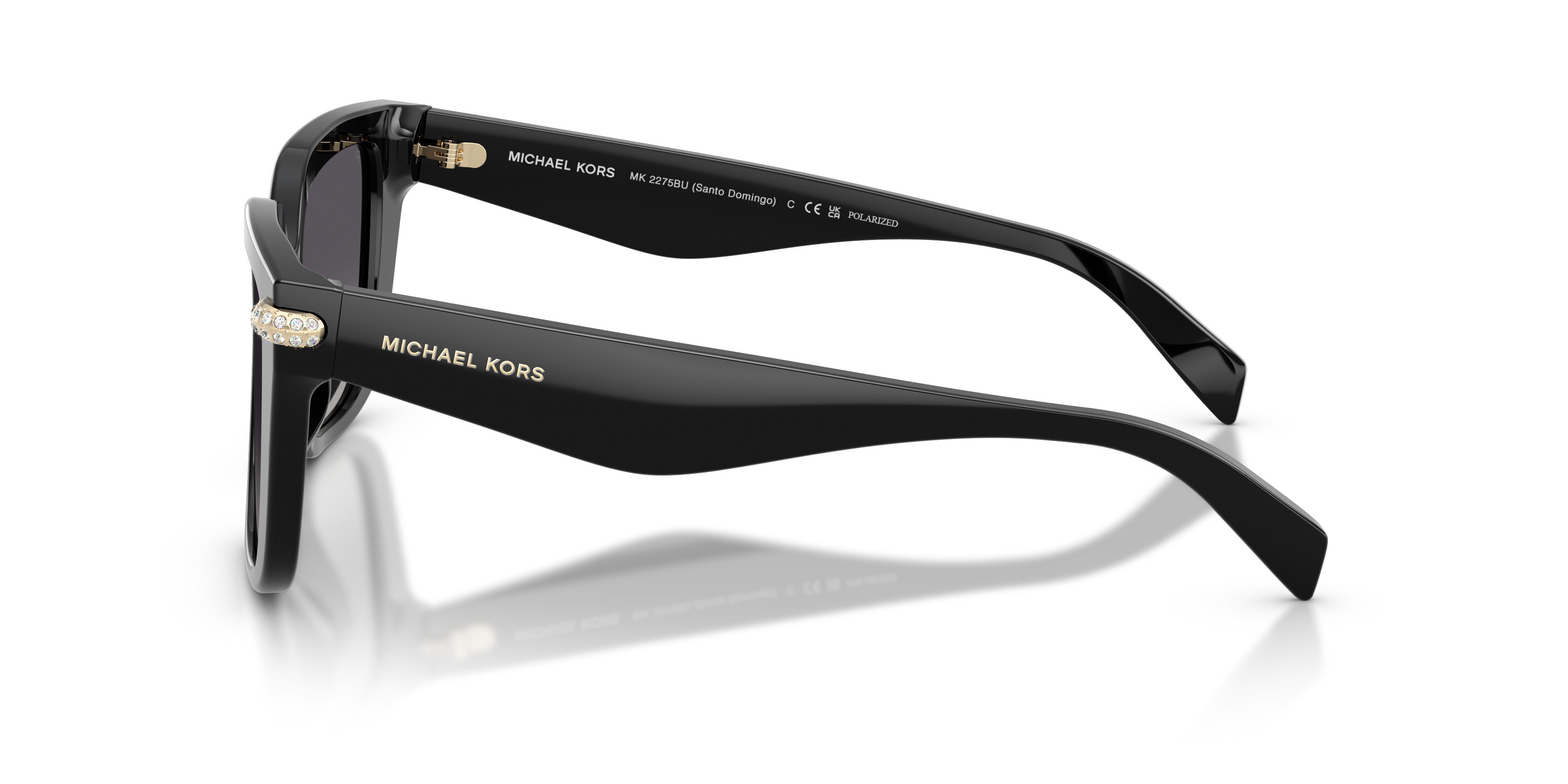Occhiali da sole Michael Kors Santo Domingo MK 2275BU (3005T3) colore nero forma quadrato lenti polarized grigia
