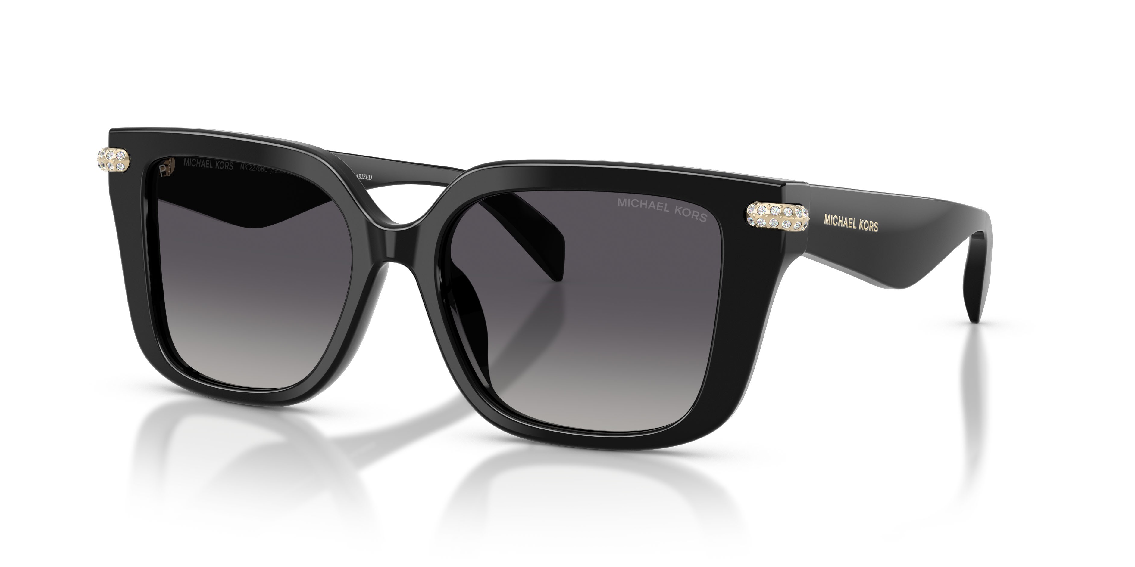 Occhiali da sole Michael Kors Santo Domingo MK 2275BU (3005T3) colore nero forma quadrato lenti polarized grigia