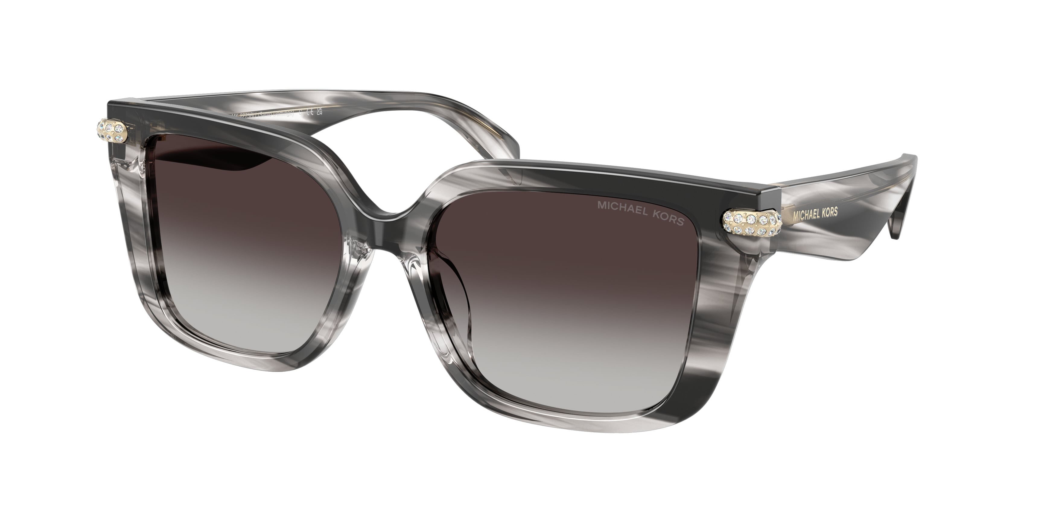 Occhiali da sole Michael Kors Santo Domingo MK 2275BU (40348G) colore corno nero forma quadrato lenti grigio