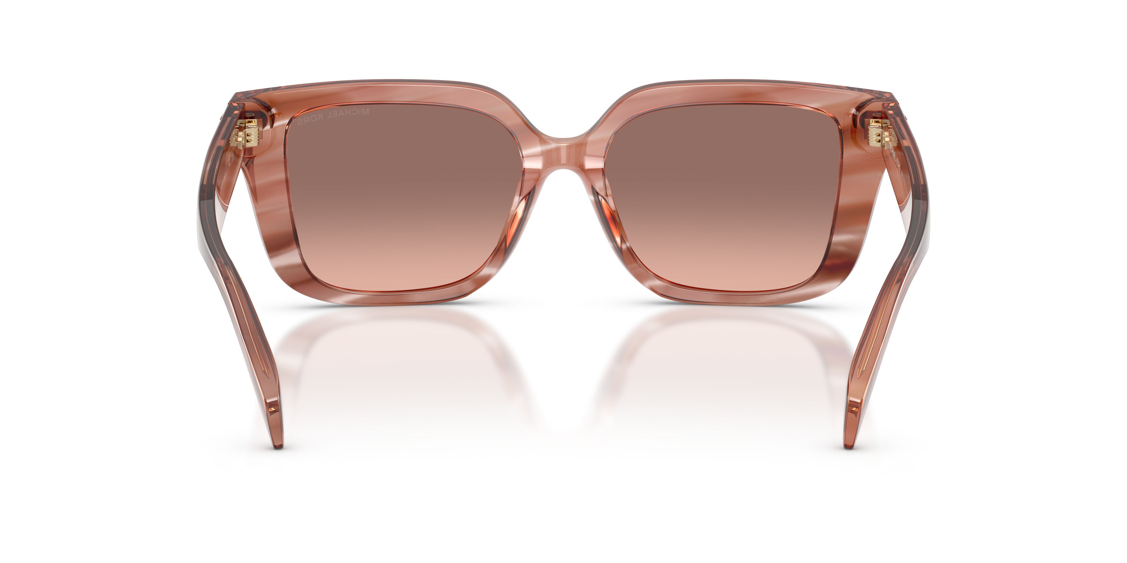 Occhiali da sole Michael Kors Santo Domingo MK 2275BU (405613) colore rosa effetto corno forma quadrato lenti marrone rosa