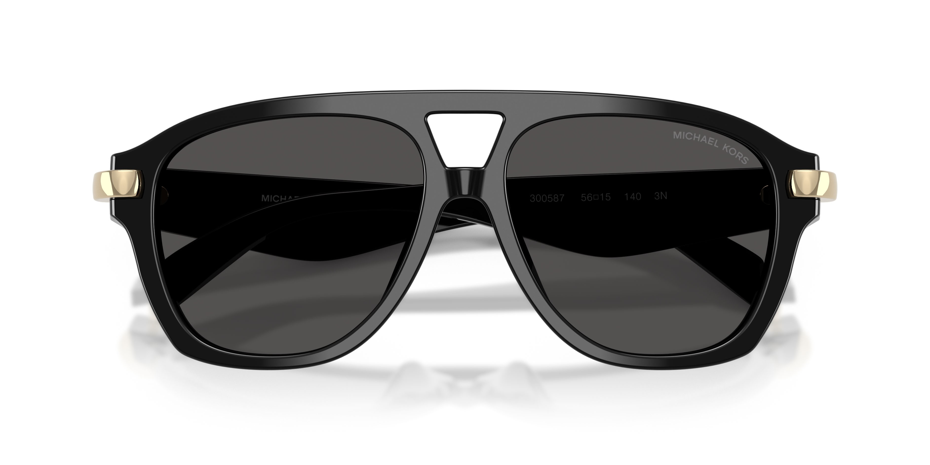 Occhiali da sole Michael Kors Grenada MK 2277U (300587) colore nero forma aviator lenti grigio