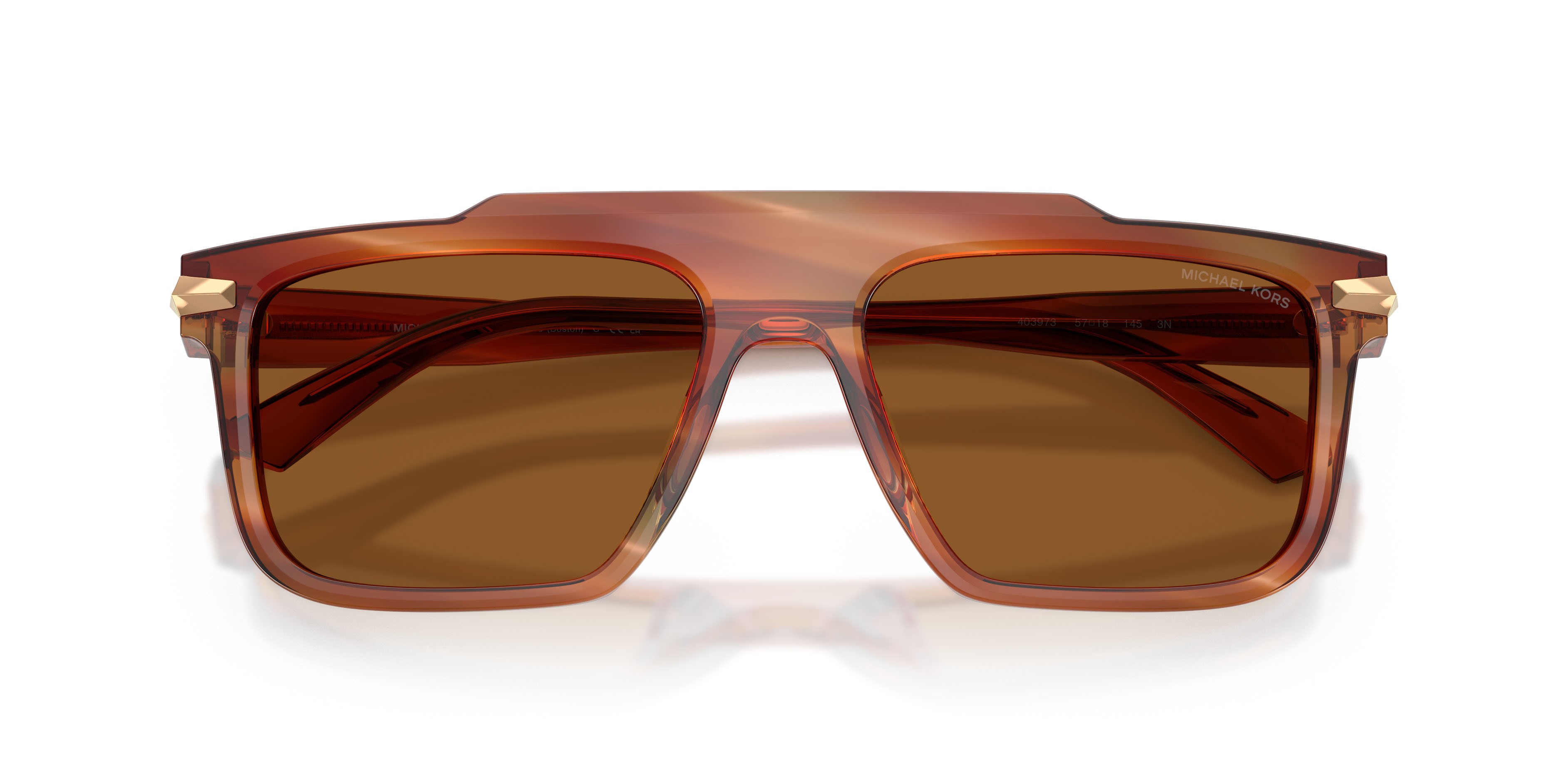 Occhiali da sole Michael Kors Boston MK 2278U (403973) colore marrone effetto corno forma quadrato lenti ambra