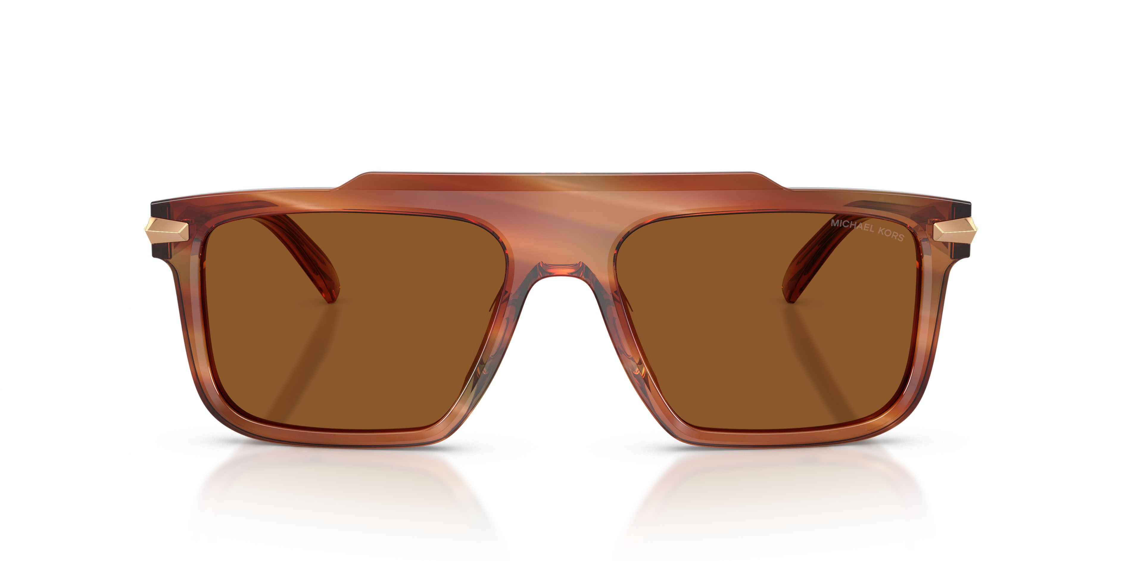 Occhiali da sole Michael Kors Boston MK 2278U (403973) colore marrone effetto corno forma quadrato lenti ambra