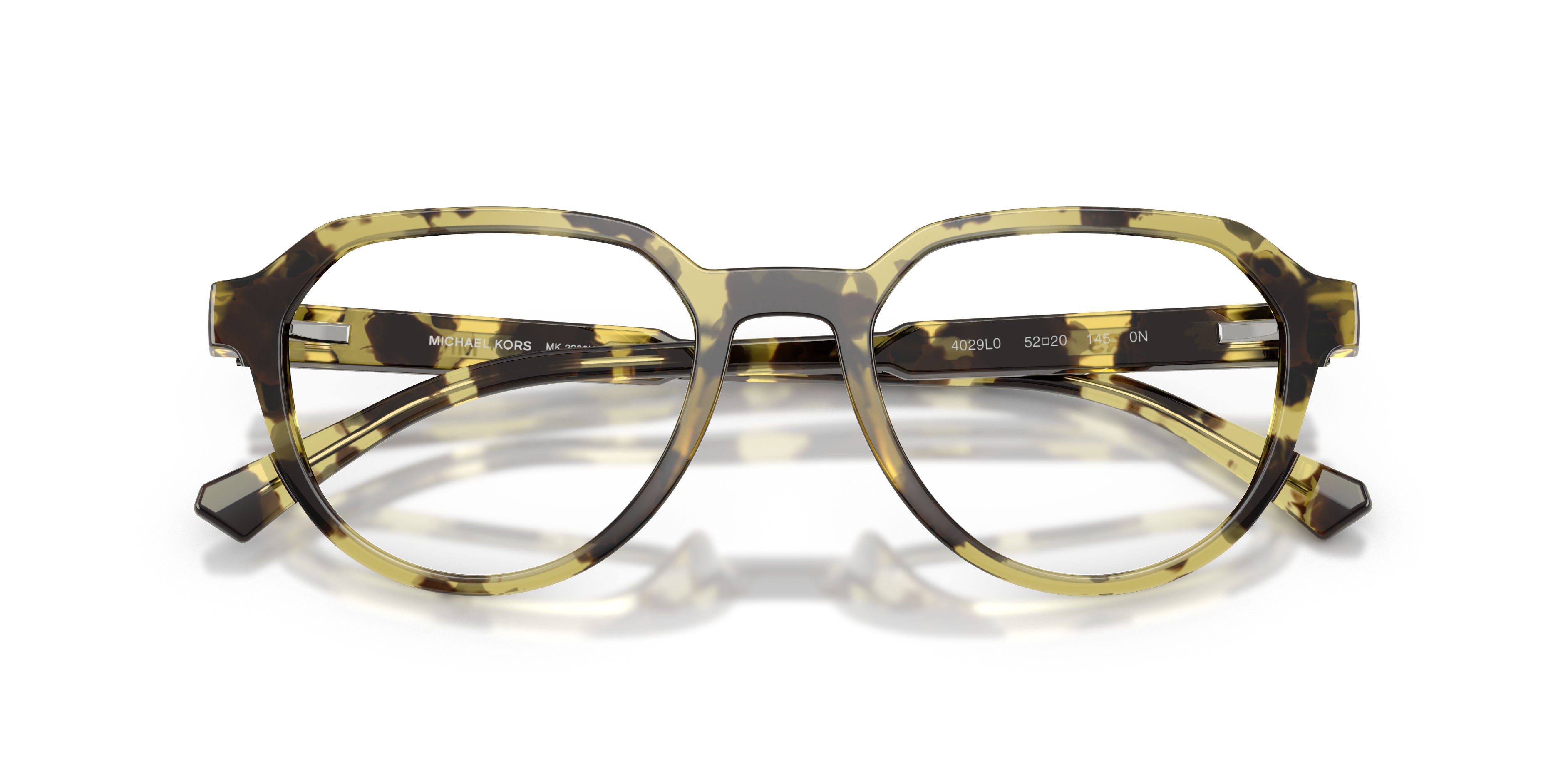 Occhiali da sole Michael Kors Lanai MK 2280U (4029L0) colore verde oliva tartarugato forma irregolare lenti verde oliva sfumato