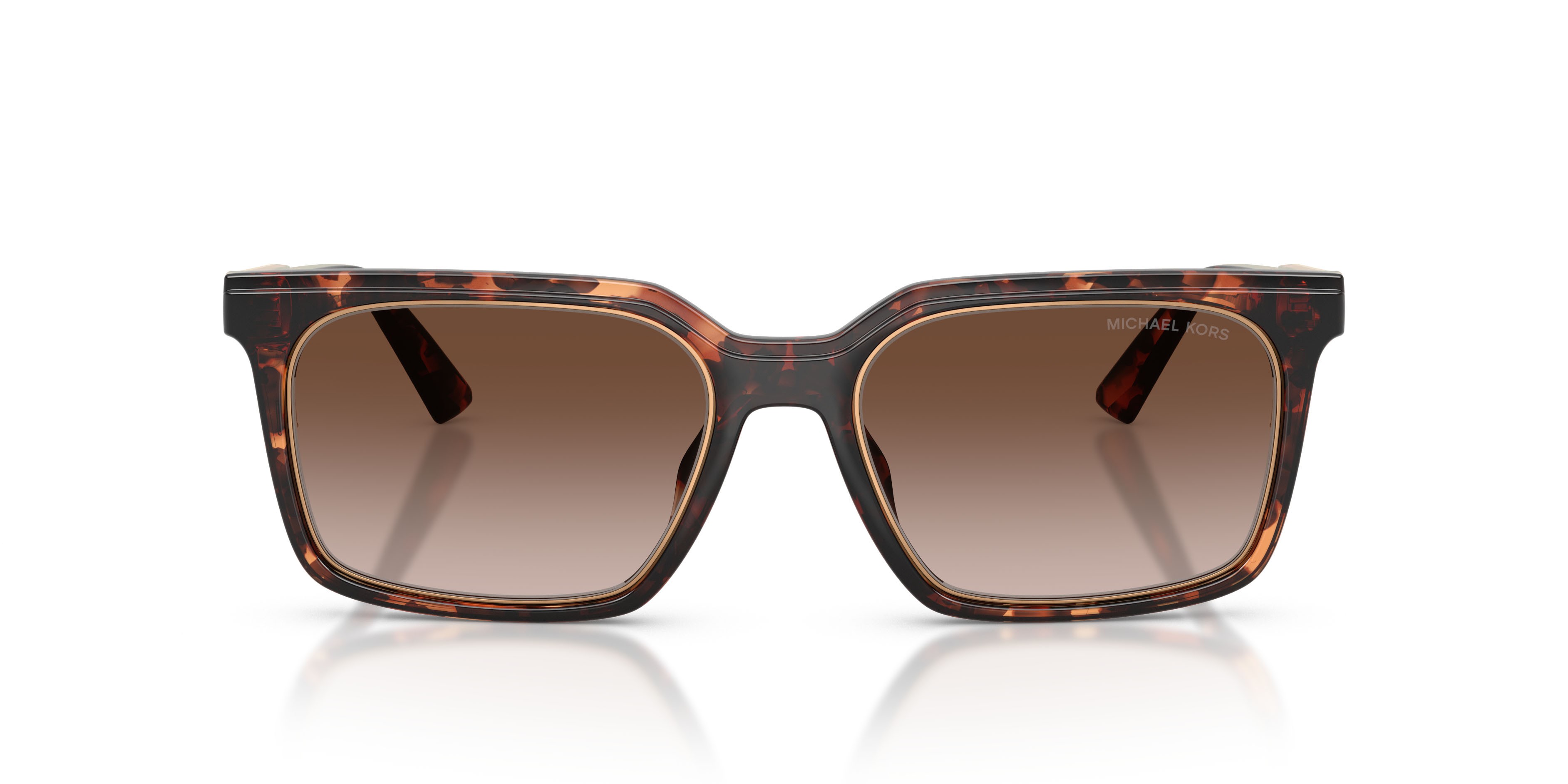 Occhiali da sole Michael Kors Honolulu MK 2282U (300613) colore tartarugato scuro forma quadrato lenti grigio fumo sfumato