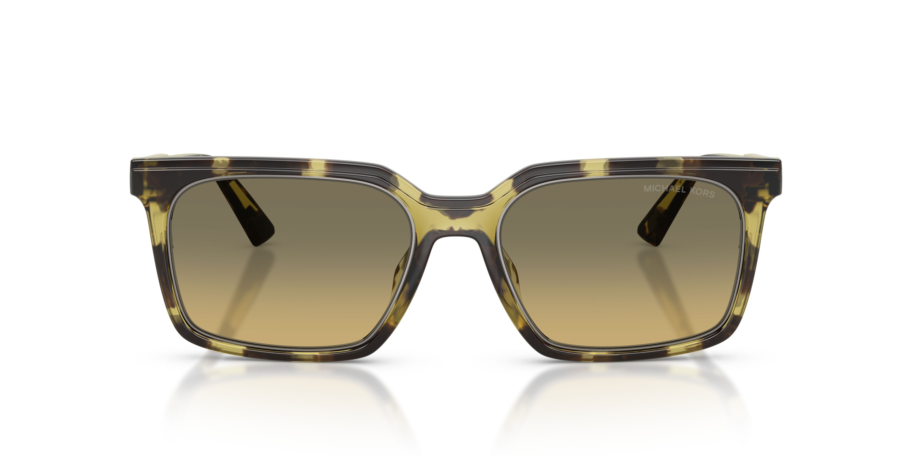 Occhiali da sole Michael Kors Honolulu MK 2282U (4029L0) colore verde oliva tartarugato forma quadrato lenti verde oliva sfumato