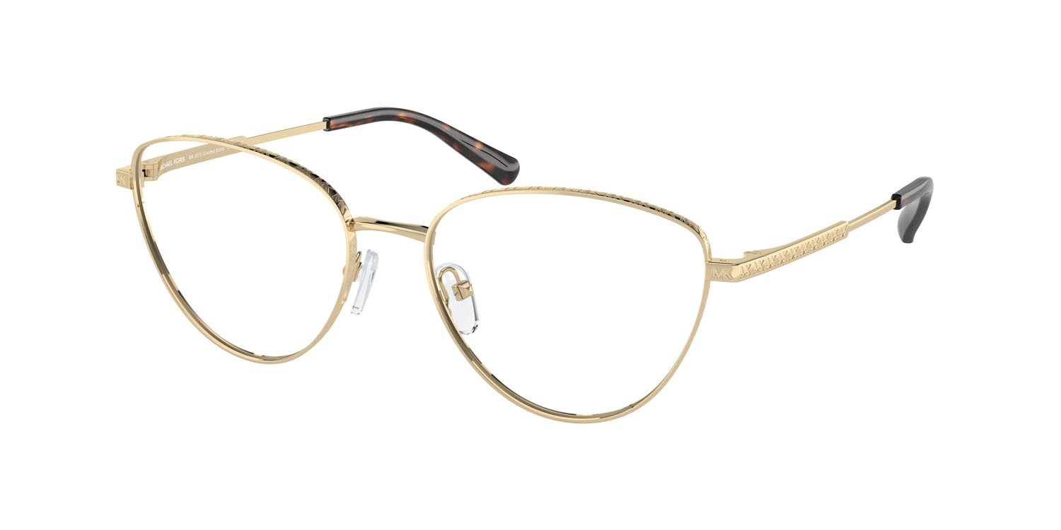 Occhiali da vista Michael Kors Crested Butte MK 3070 (1014) colore oro chiaro forma cat eye lenti lente demo