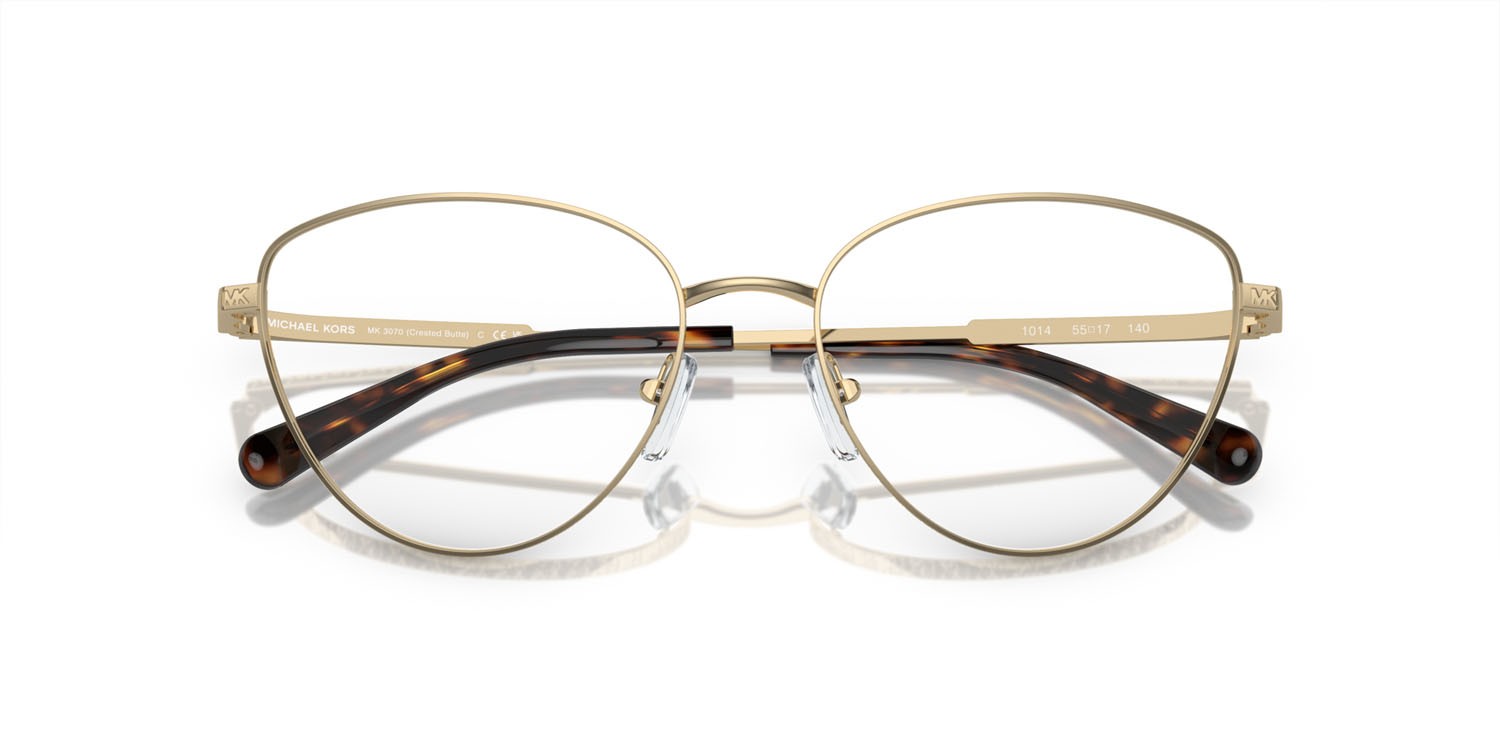 Occhiali da vista Michael Kors Crested Butte MK 3070 (1014) colore oro chiaro forma cat eye lenti lente demo