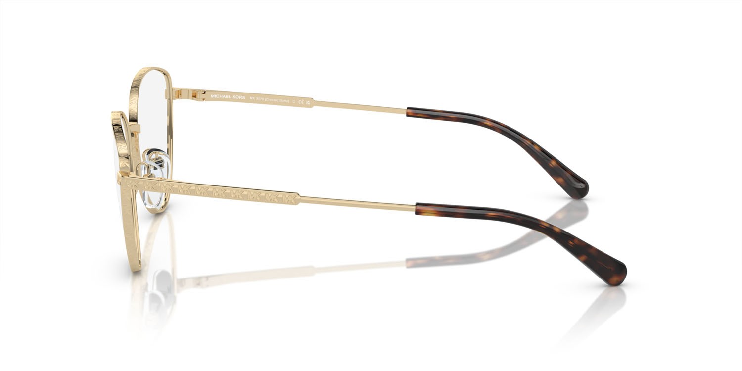 Occhiali da vista Michael Kors Crested Butte MK 3070 (1014) colore oro chiaro forma cat eye lenti lente demo
