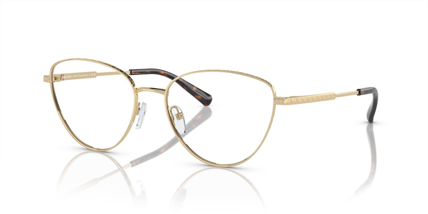 Occhiali da vista Michael Kors Crested Butte MK 3070 (1014) colore oro chiaro forma cat eye lenti lente demo