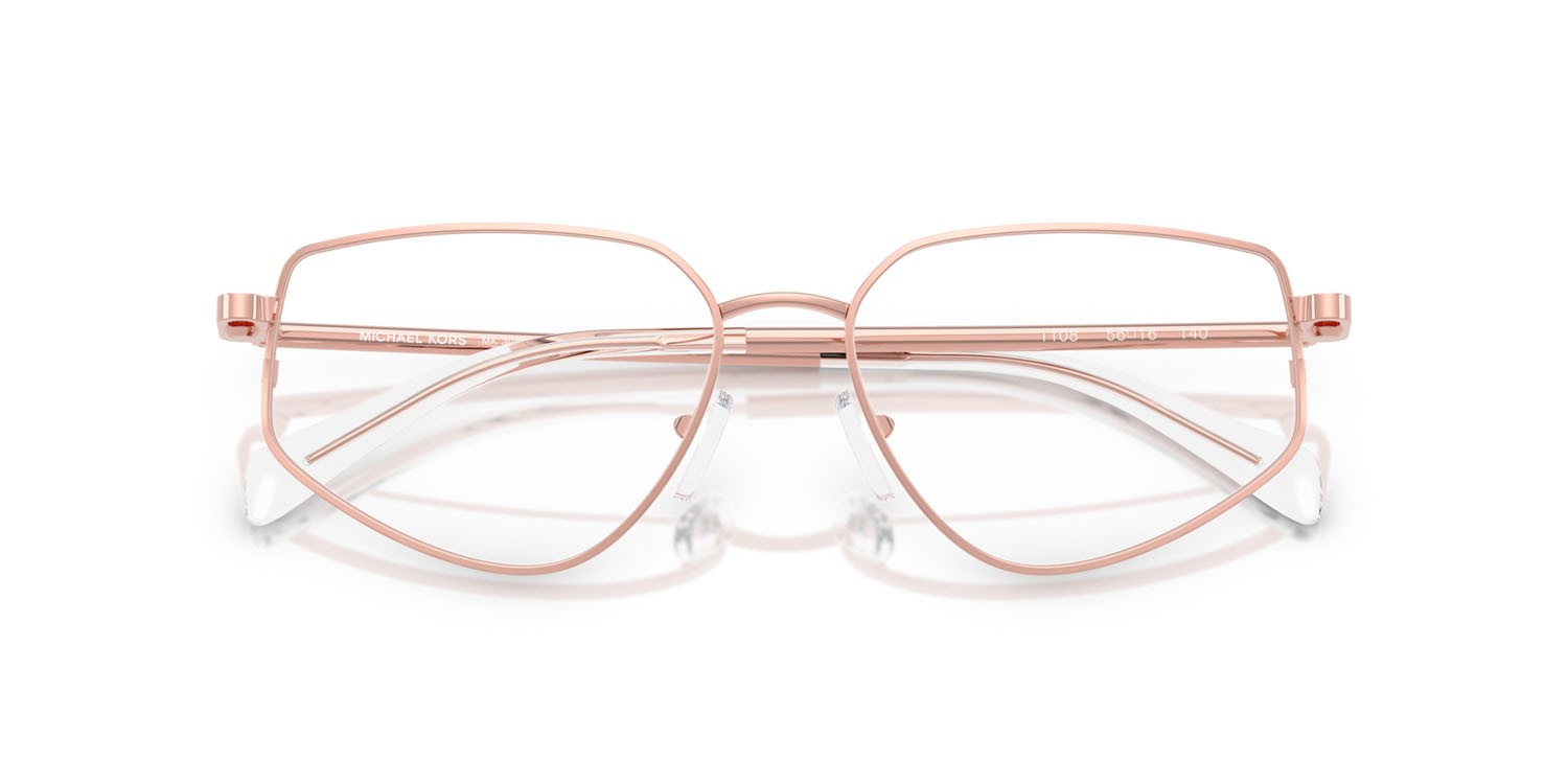 Occhiali da vista Michael Kors Mendoza MK 3088 (1108) colore oro rosa lucido forma irregolare lenti lente demo