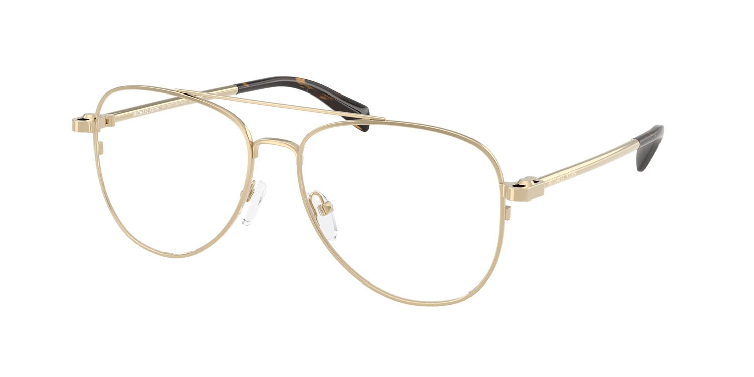 Occhiali da vista Michael Kors São Paulo MK 3089 (1014) colore oro chiaro lucido forma aviator lenti lente demo