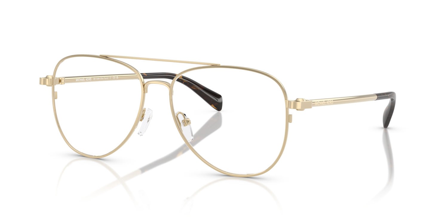 Occhiali da vista Michael Kors São Paulo MK 3089 (1014) colore oro chiaro lucido forma aviator lenti lente demo