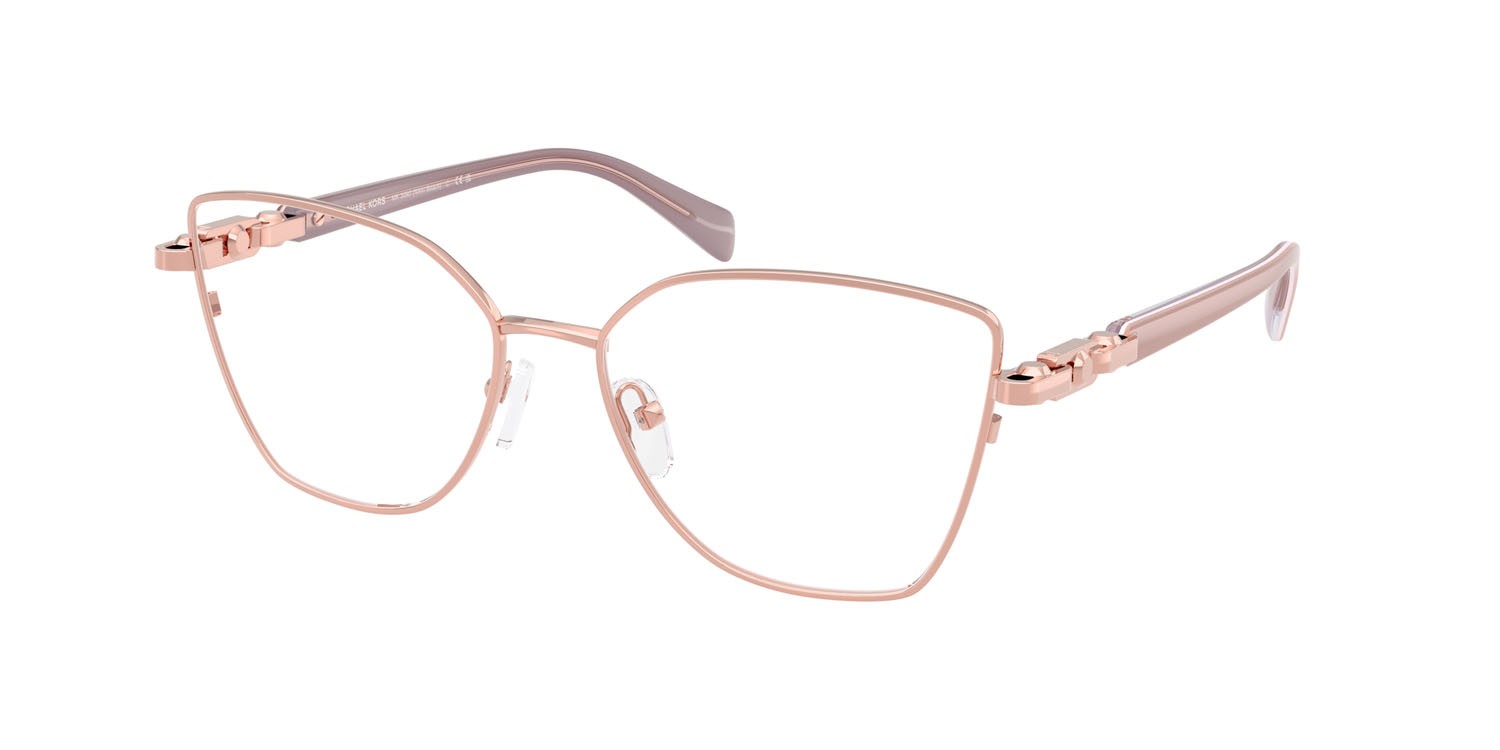 Occhiali da vista Michael Kors Nikki Beach MK 3090 (1108) colore oro rosa lucido forma quadrato lenti lente demo
