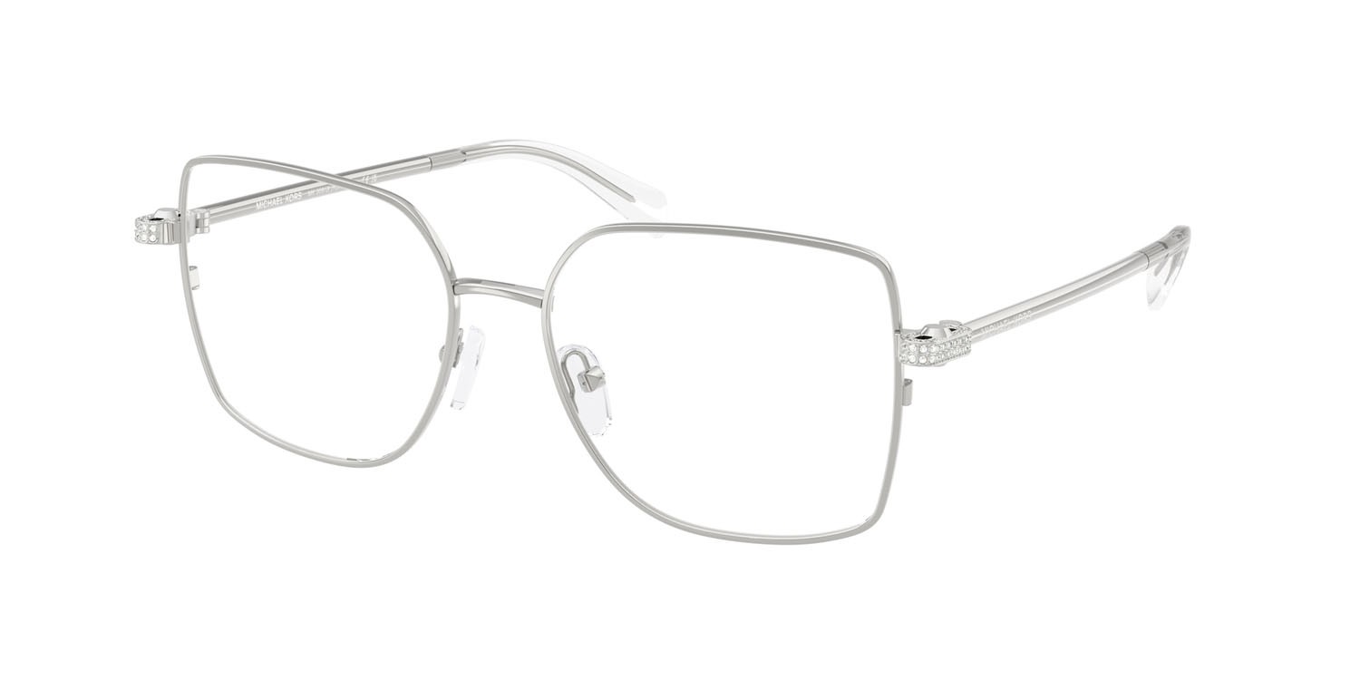 Occhiali da vista Michael Kors Ravello MK 3091B (1893) colore argento lucido forma quadrato lenti lente demo