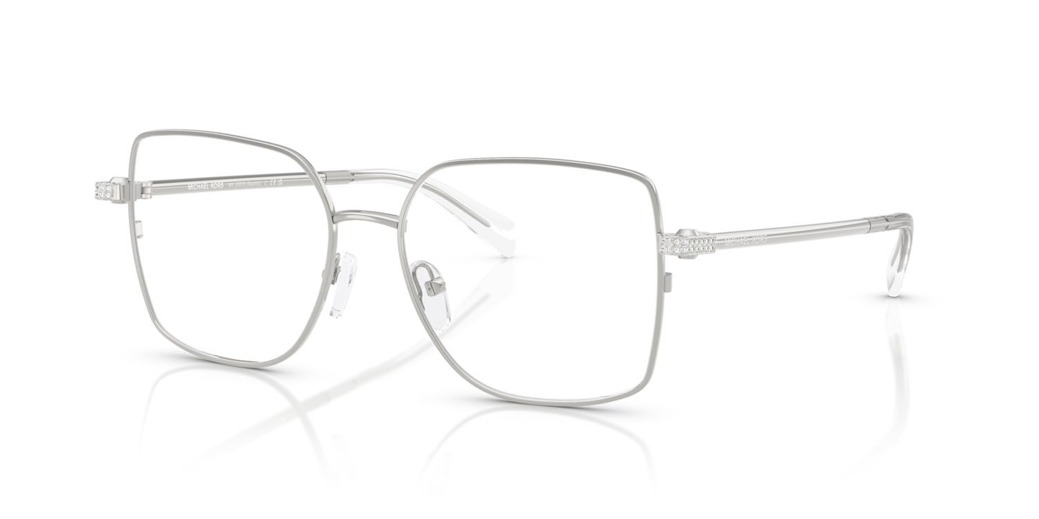 Occhiali da vista Michael Kors Ravello MK 3091B (1893) colore argento lucido forma quadrato lenti lente demo