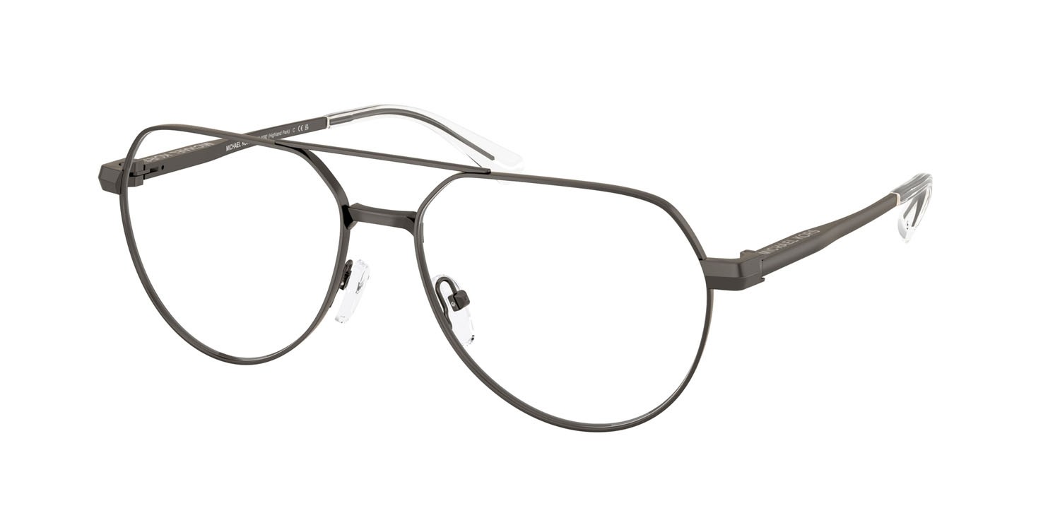 Occhiali da vista Michael Kors Highland Park MK 3092 (1002) colore gunmetal opaco forma aviator lenti lente demo