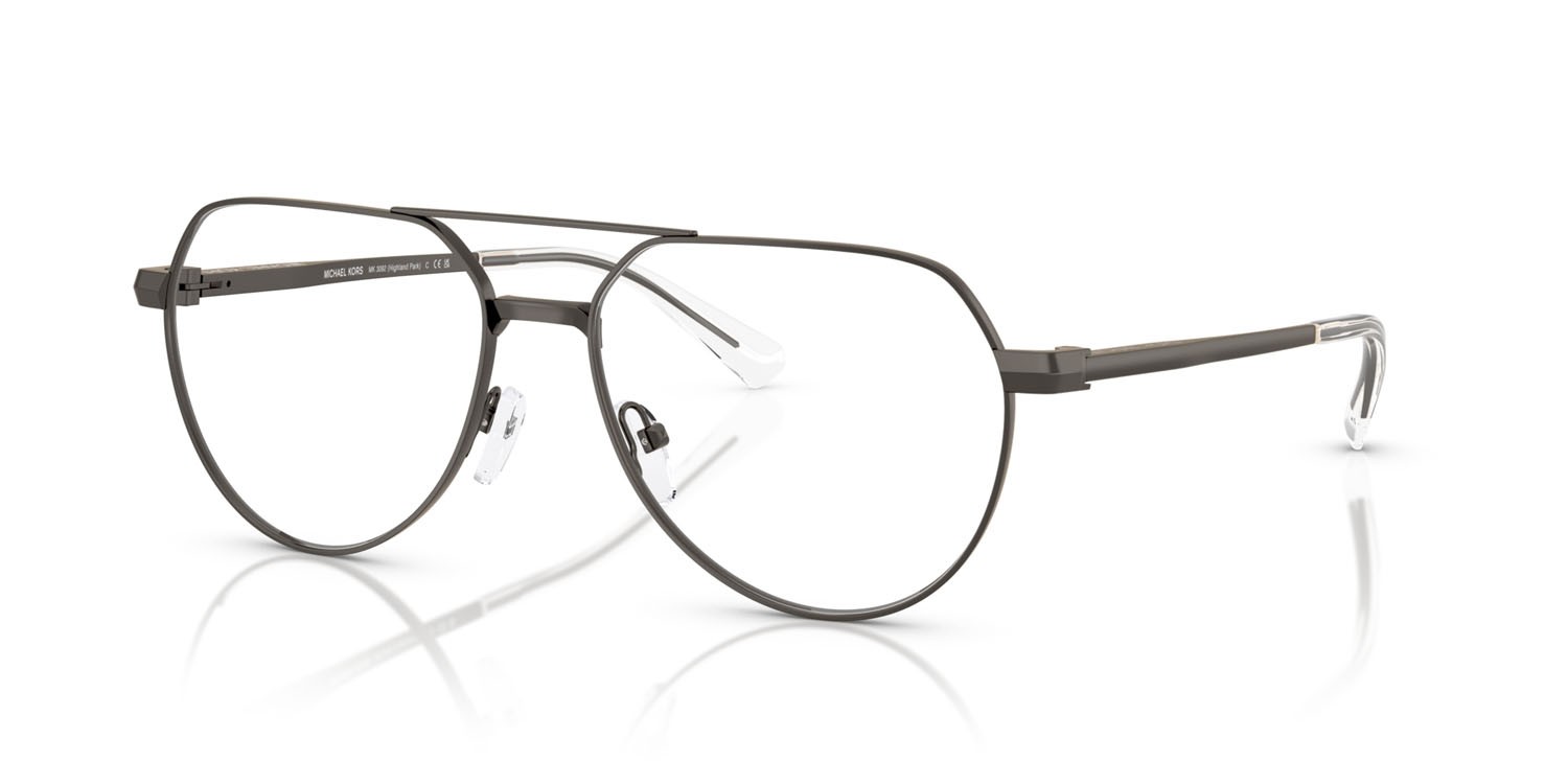 Occhiali da vista Michael Kors Highland Park MK 3092 (1002) colore gunmetal opaco forma aviator lenti lente demo