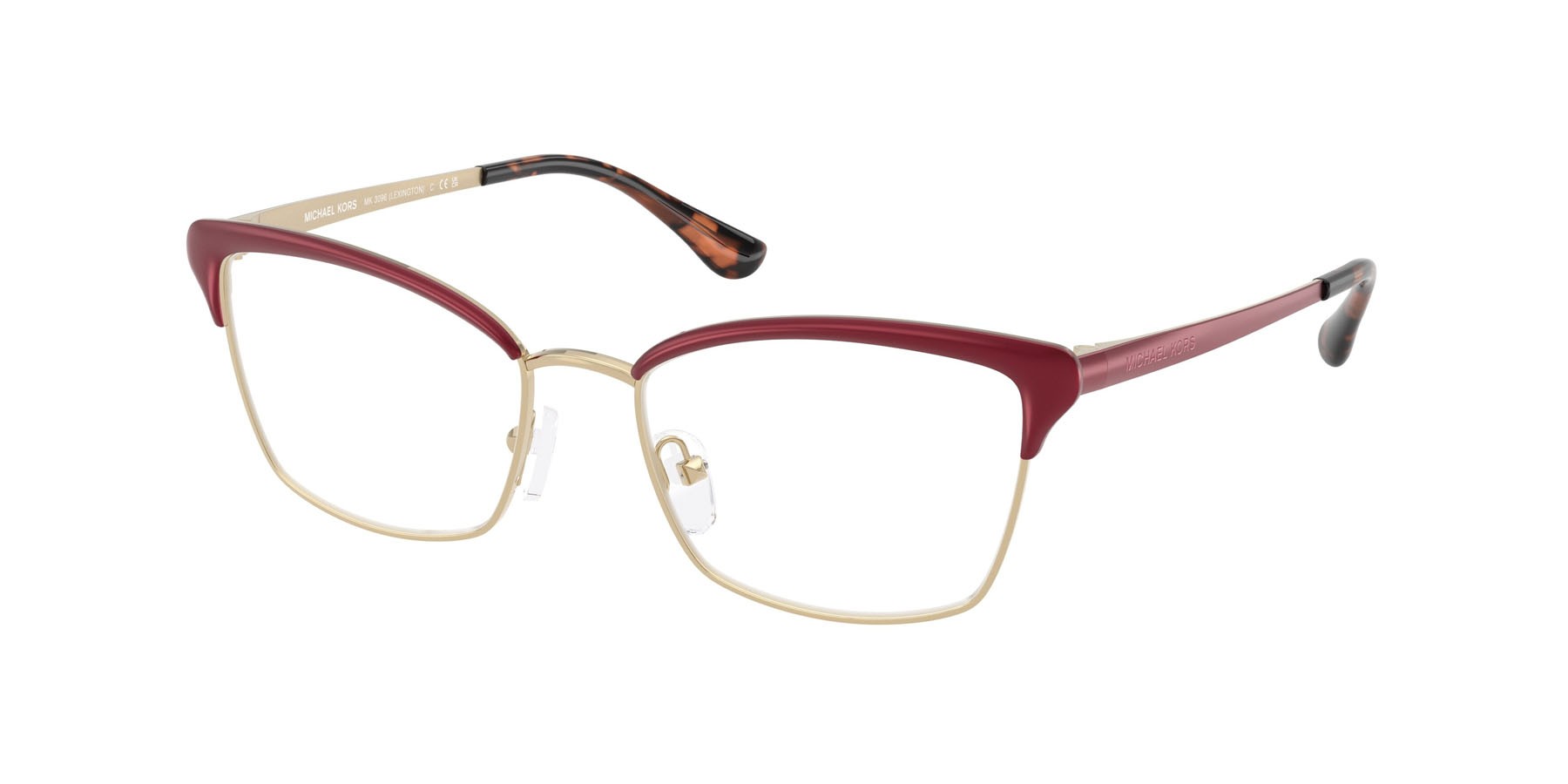 Occhiali da vista Michael Kors Lexington MK 3096 (1904) colore bordeaux forma quadrato lenti lente demo