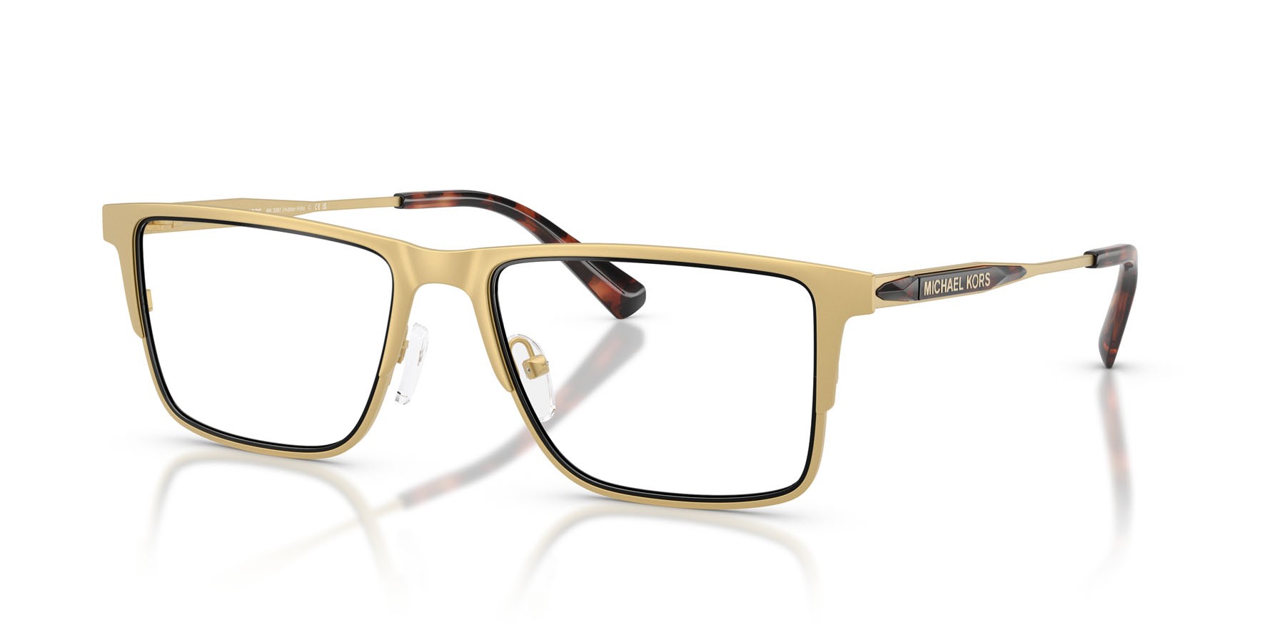 Occhiali da vista Michael Kors Hidden Hills MK 3097 (1908) colore giallo oro forma rettangolare lenti lente demo