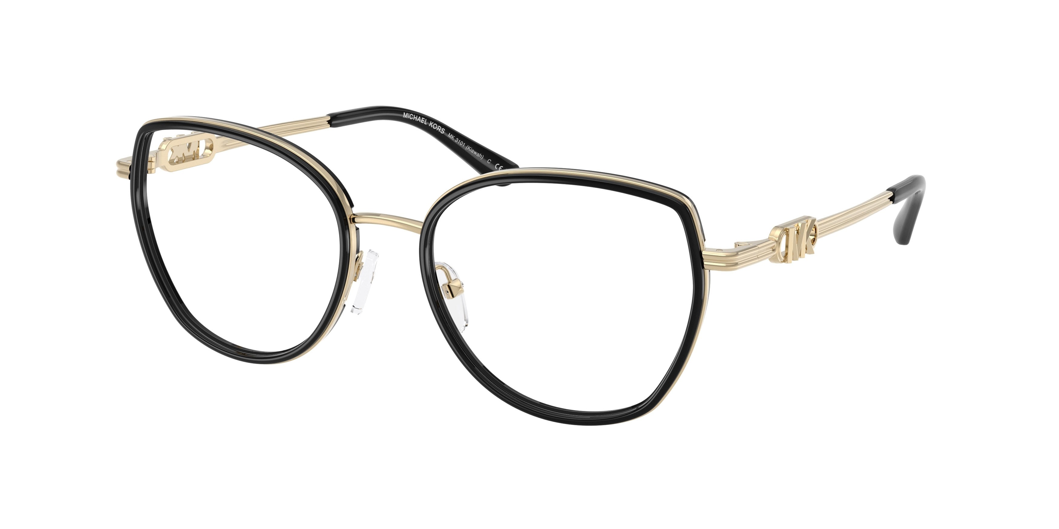 Occhiali da vista Michael Kors Kiawah MK 3101 (3005) colore nero forma rotondo lenti lente demo