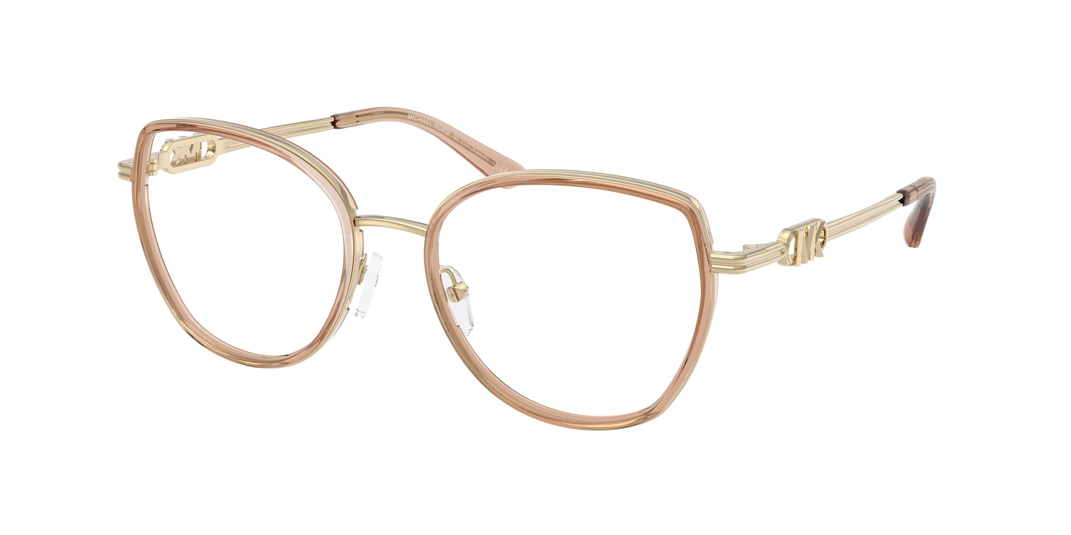 Occhiali da vista Michael Kors Kiawah MK 3101 (4051) colore marrone chiaro forma rotondo lenti lente demo