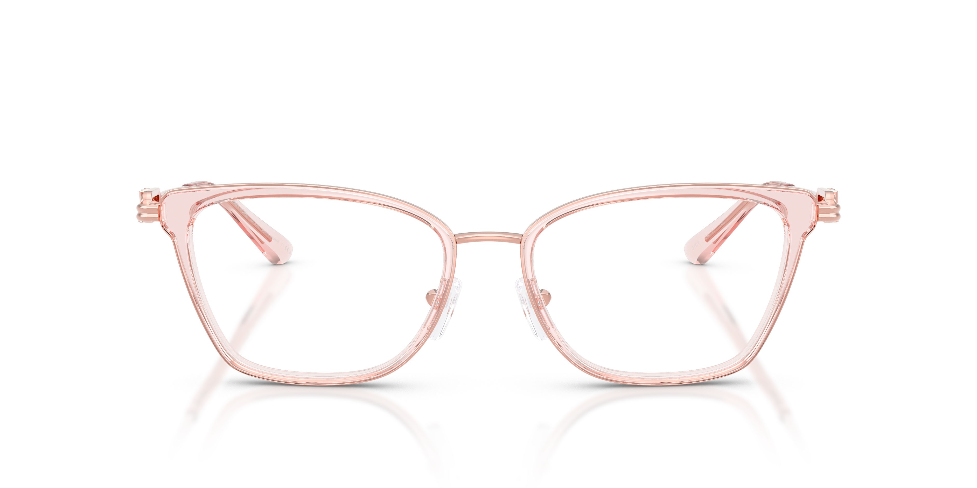 Occhiali da vista Michael Kors Myrtle Beach MK 3102 (3101) colore rosa trasparente forma rettangolare lenti lente demo