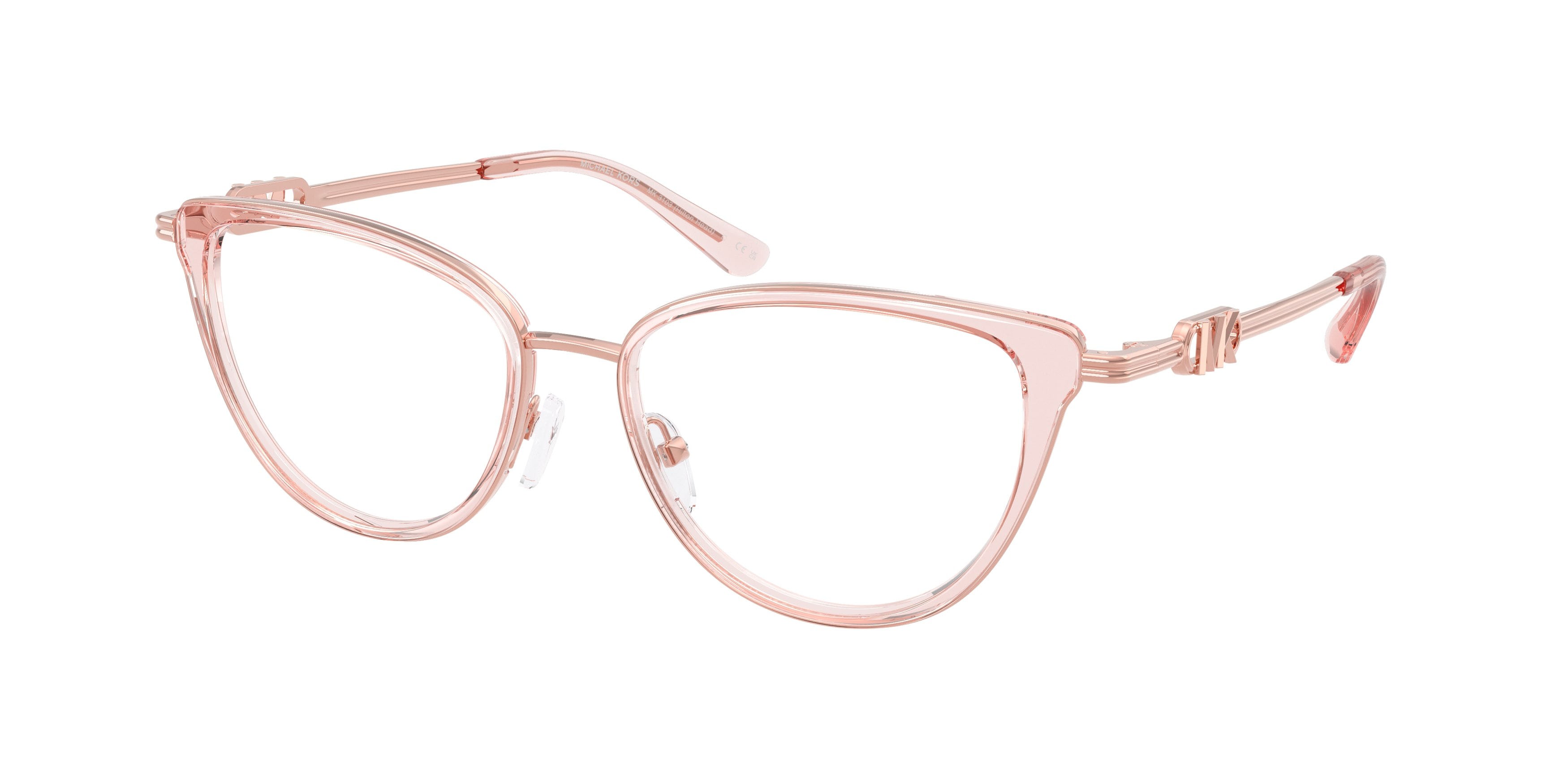 Occhiali da vista Michael Kors Hilton Head MK 3103 (3101) colore rosa trasparente forma cat eye lenti lente demo