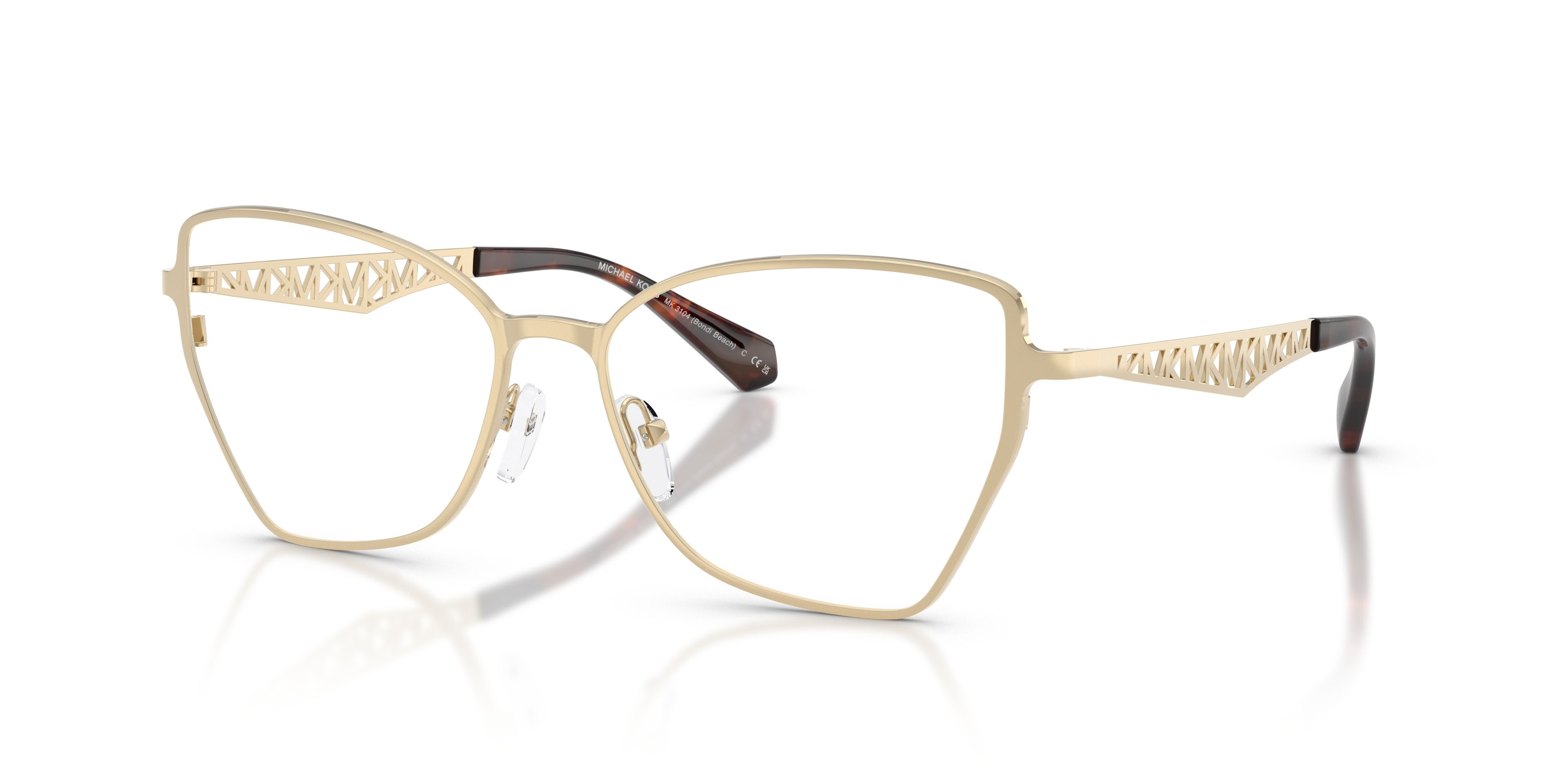 Occhiali da vista Michael Kors Bondi Beach MK 3104 (1014) colore oro chiaro forma quadrato lenti lente demo